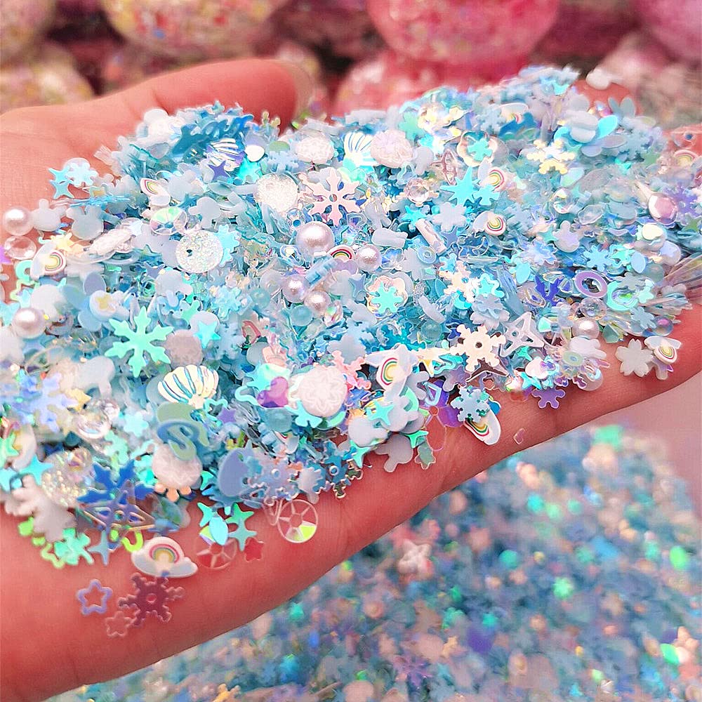 Luminoso Glitter Per Unghie Paillettes Argilla Polimerica Fiore Misto Gillter Paillettes Fiocco Fluorescente Glow In The Nail Art Manicure Decor-rosso,500gram