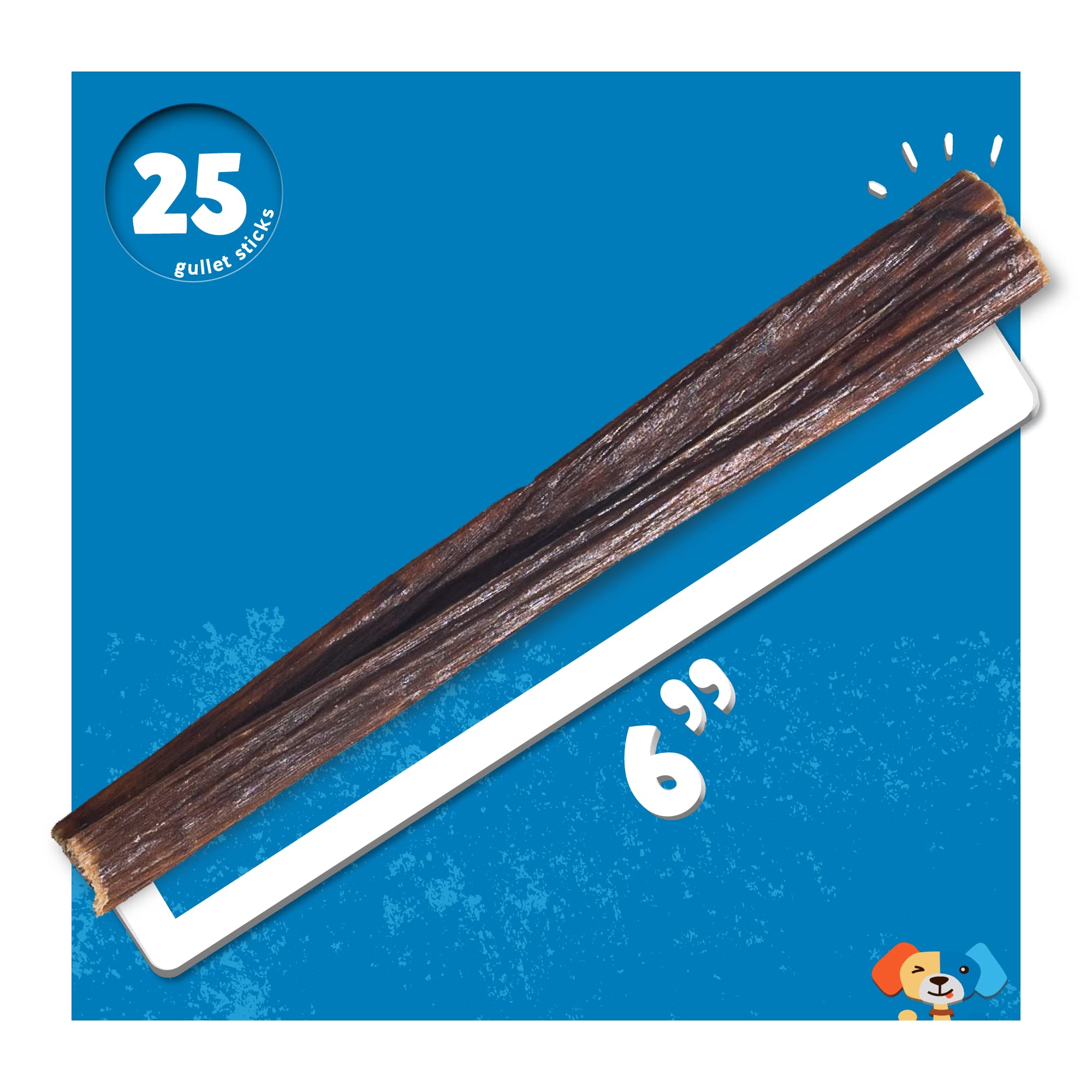 Jack&Pup 100% Beef Sticks Dog Treats (15cm) - High Protein - Air-Dried Beef Sticks - Single Ingredient - Grain Free - 100% Natural Dog Chews (25 pcs)