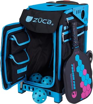 ZUCA Rolling Pickleball Bag - Professional Touring Case for Men and Women - Portable Pickleball Sports Bag with Storage for Gear, Paddles, Accessories - Convenient Seat - Lightweight and Durable