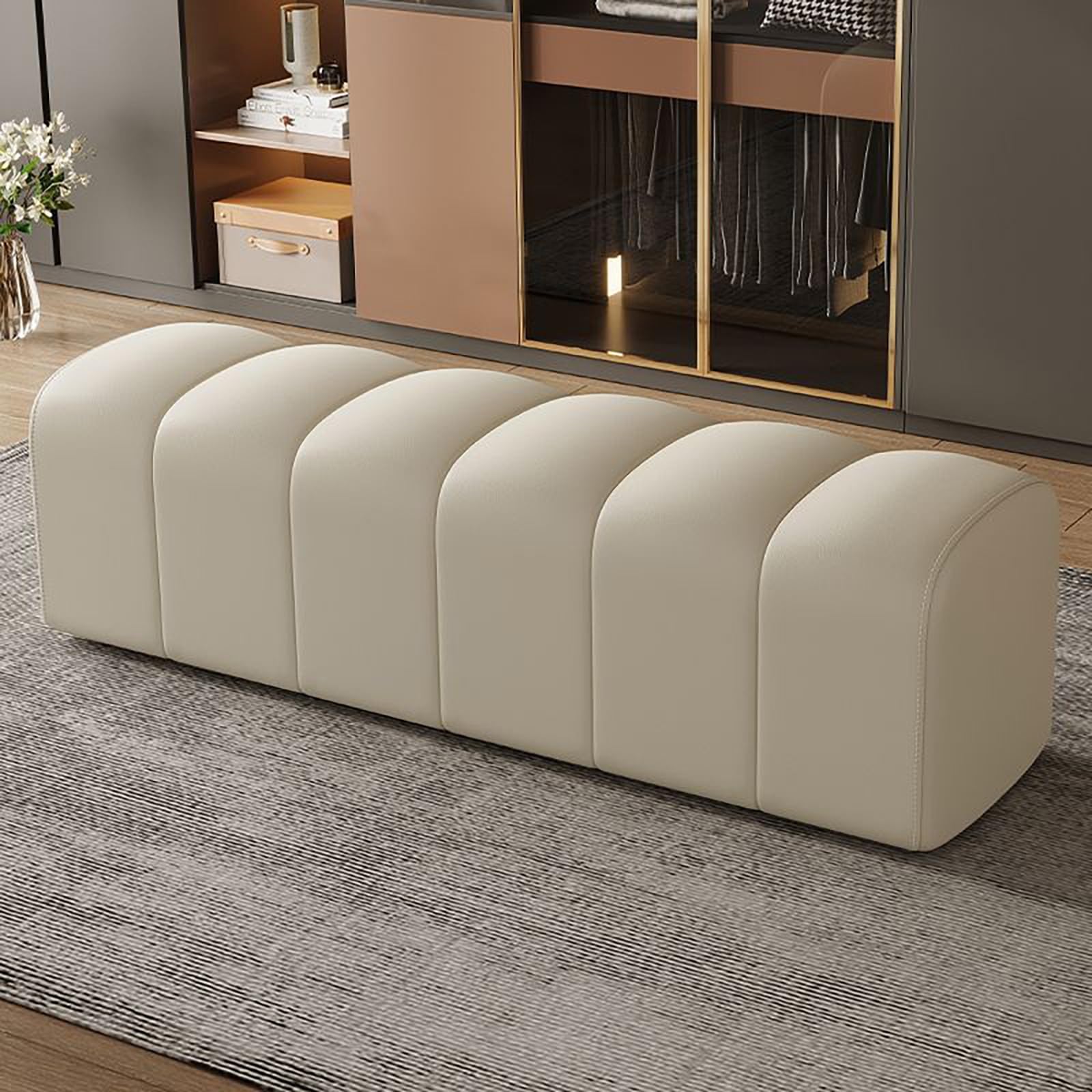 Banc de rangement pour chaussures blanc moderne et élégant