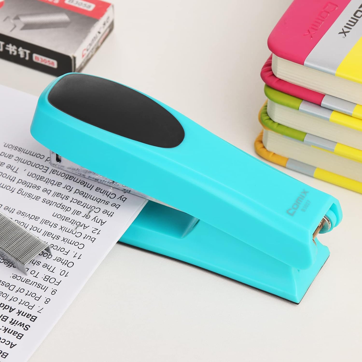 Comix Desktop Stapler,20 Sheets Capacity Commercial Desk Stapler,for Desk Office School Home Kids Blue