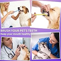 Vista 9 de Newday Juego de 8 cepillos de dientes para perros, de doble cabeza, higiene dental, práctico cepillo de dientes suave para limpiar los dientes