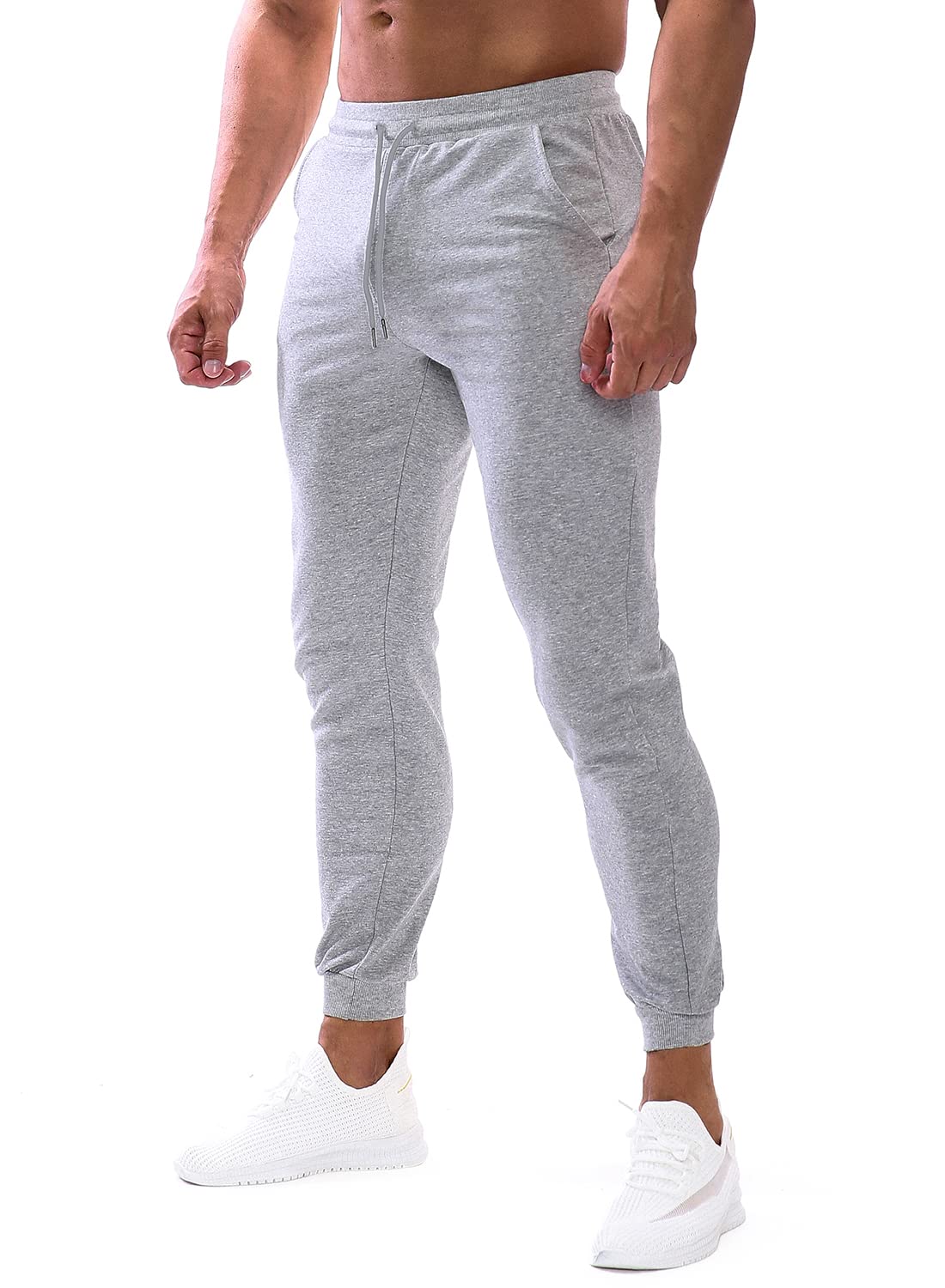 HOOD CREW Pantalones deportivos ajustados para hombre con bolsillos