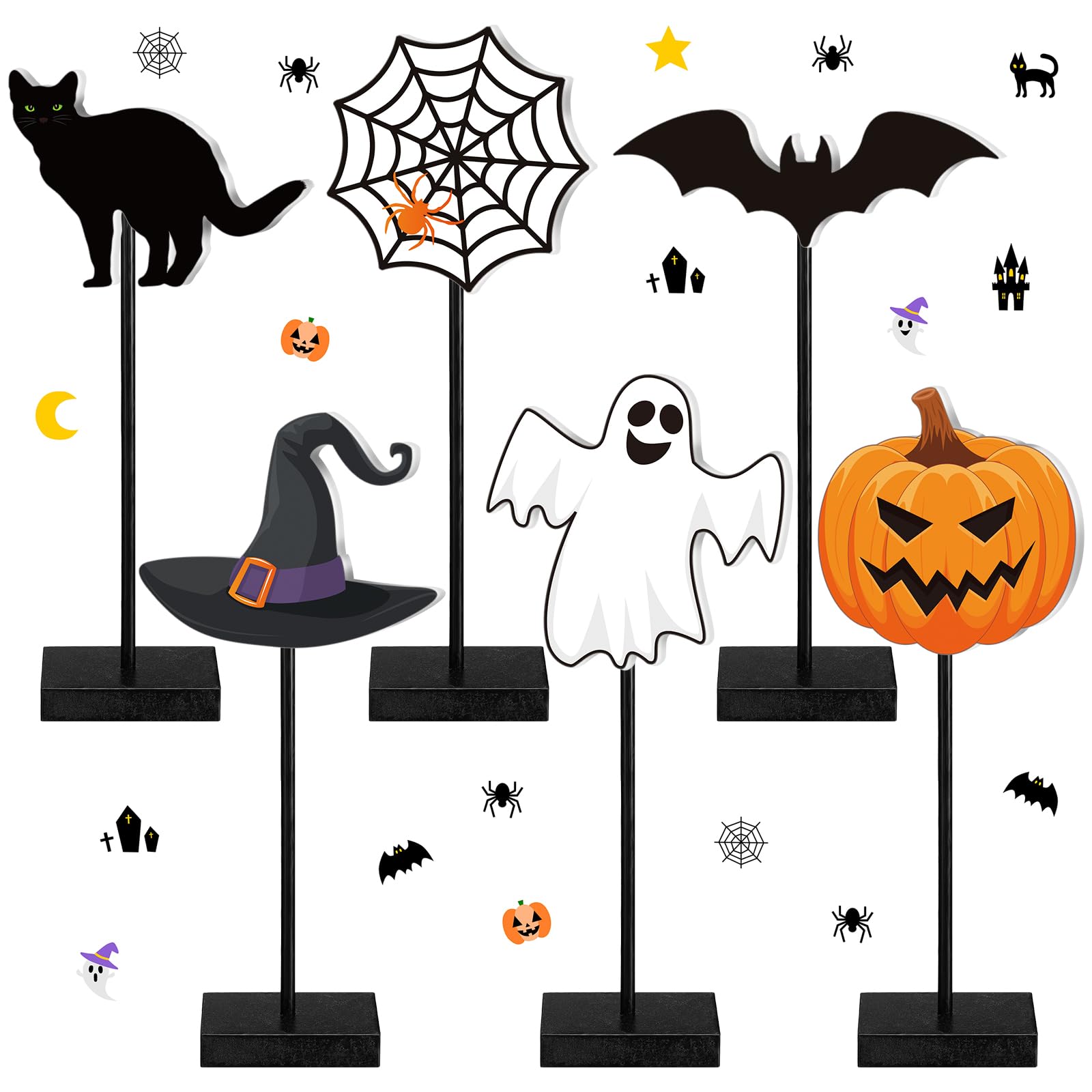 Amazon.com: DoubleFill 6 Pcs Halloween Decor Tall Standing Wooden