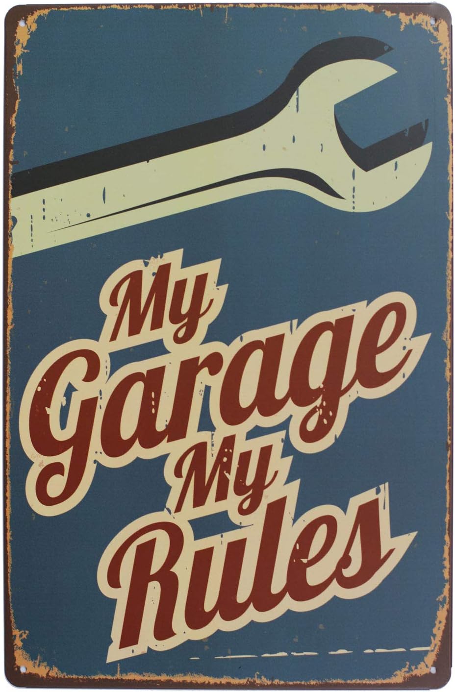 Metal Tin Sign My Garage My Rules Vintage Plaque Wall Decor