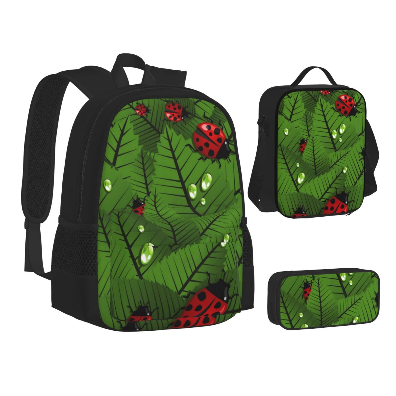 Petoskey Stone Schulbücher-Set mit Lunchtasche, Federmäppchen, Reise, Laptop, Rucksack, Schultasche, 3-teiliges Set
