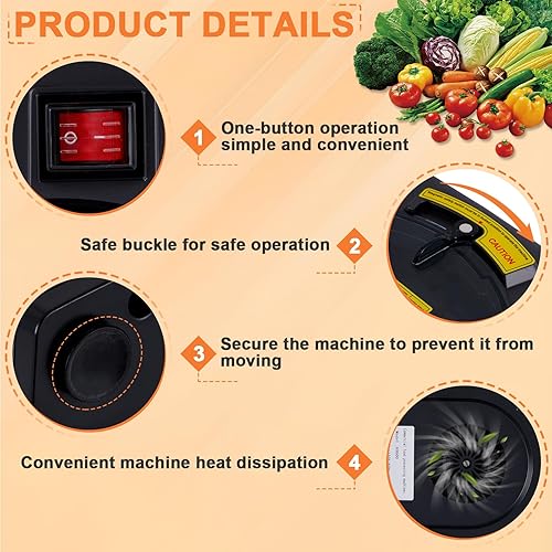 Vista 6 de Comercial Verduras Dicer Chopper 3 EN 1 Procesador de alimentos Cortador automático de patatas y cebolla Trituradora con 3 cuchillas de acero