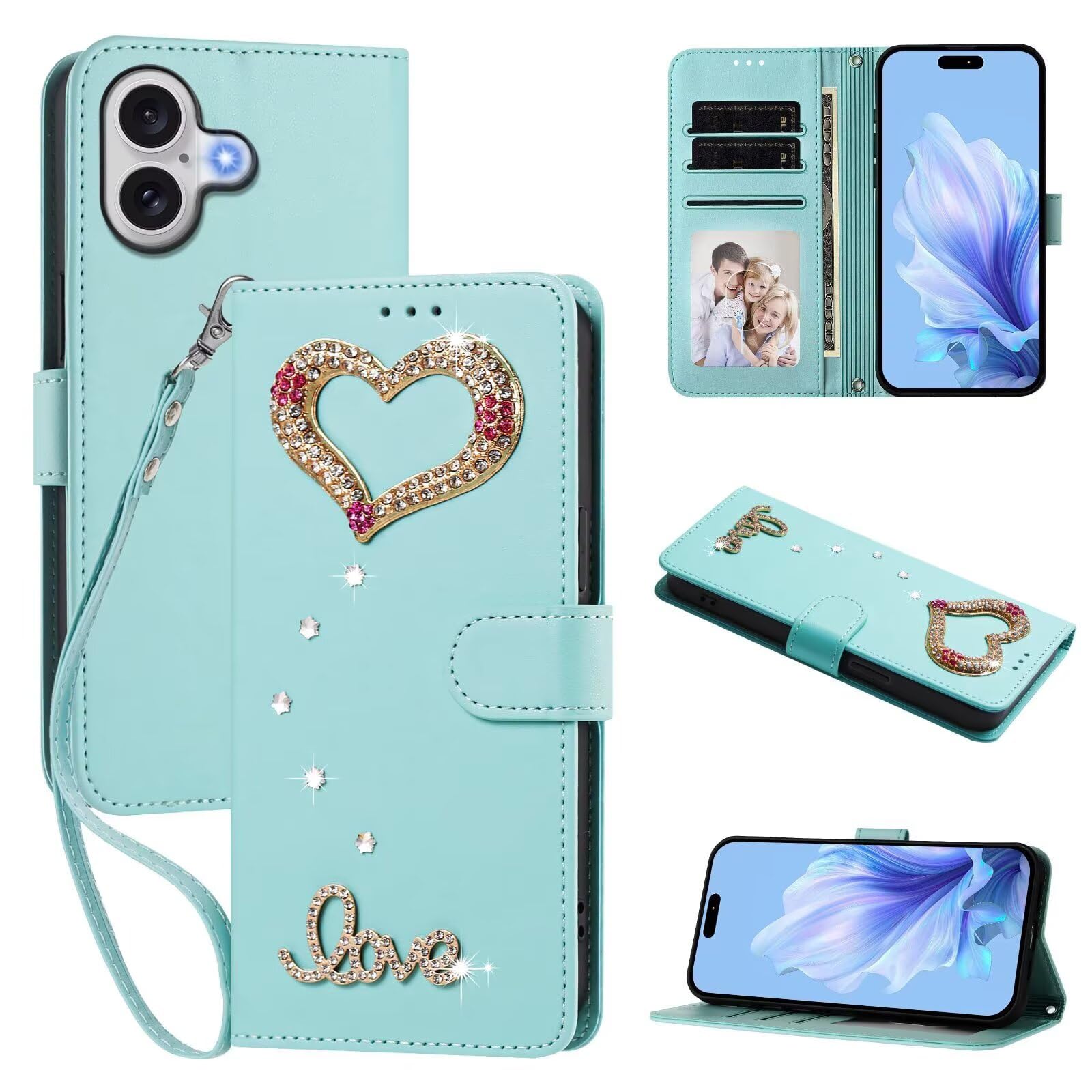 xinyunew Handyhülle für iPhone 11 Pro Hülle Premium,Hellgrün | Magnet Leder Klapphülle StoßfestRetro PU Leder, 3 Kartenfach, Standfunktion, Schutzhülle, Flip Case, Handyhülle