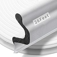 Vista 1 de Tira de sellado de puerta de alcance de 26 pies de largo, burlete de repuesto en forma de V para aislamiento de marco de puerta, fácil de cortar a