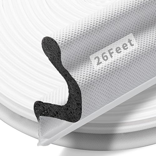 Tira de sellado de puerta de alcance de 26 pies de largo, burlete de repuesto en forma de V para aislamiento de marco de puerta, fácil de cortar a