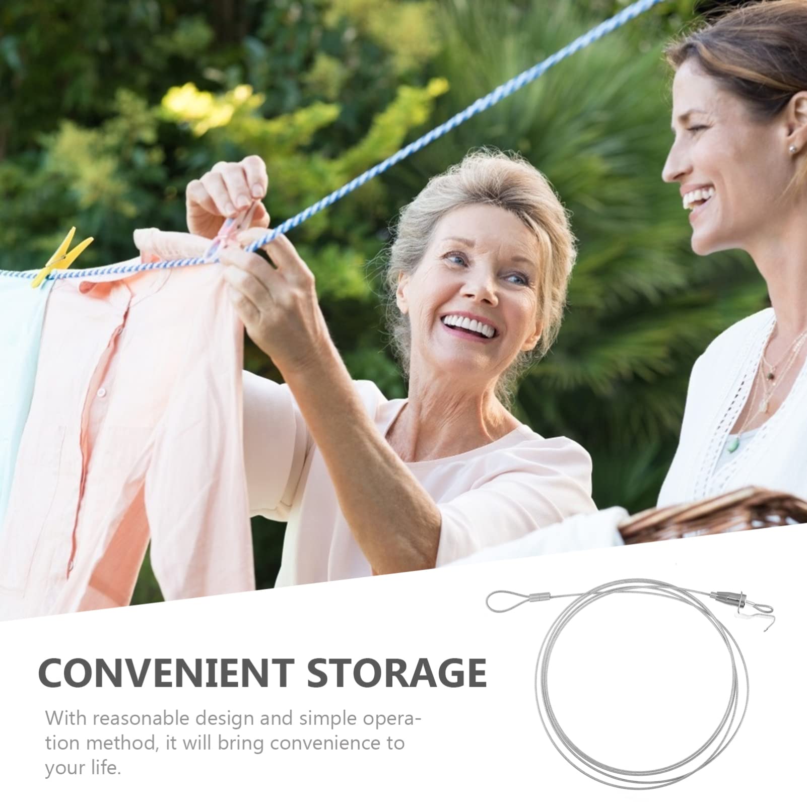 Veemoon Stainless Steel Lanyard Cable for Curtains 2 Pack 2.4m Length Home Decor Hanging Rope