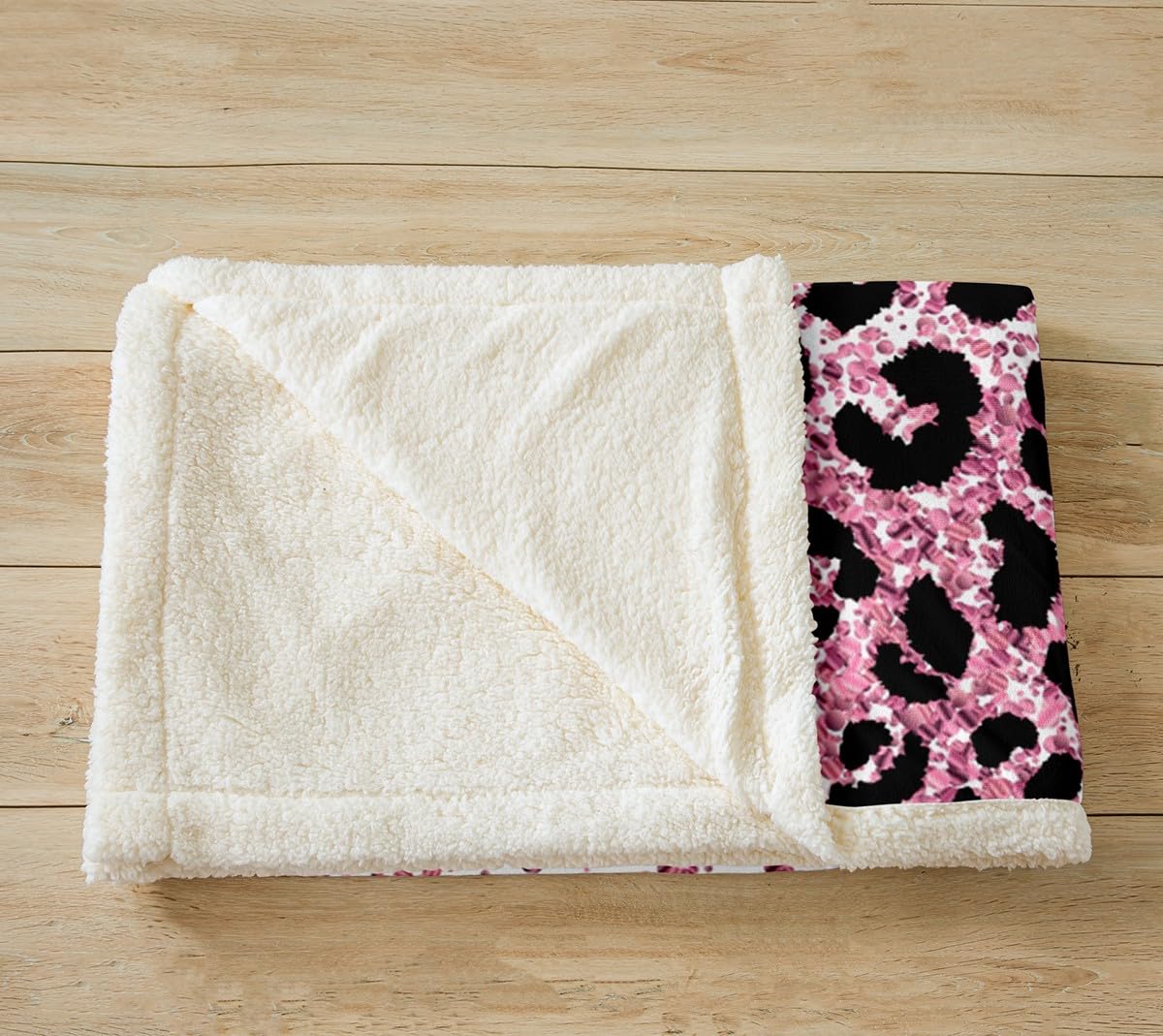 Manfei Pink Butterfly Throw Blanket Silver Glitter Bed Blanket for Kids Girls Adult Room Decor Pink Leopard Print Blanket for Couch Sofa Soft and Breathable Fleece Blanket(90 x 90 Inches) - Image 3