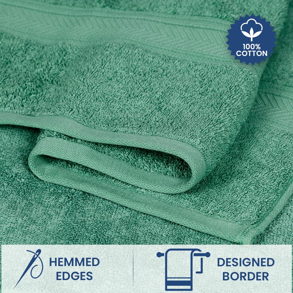 Casa Lino Juego de toallas de baño de 4 piezas | 1 toalla de baño, 1 paño de lavado, 2 toallas de mano | Esenciales de baño para el nuevo hogar, toallas de lujo 100% algodón X GSM, juego de baño