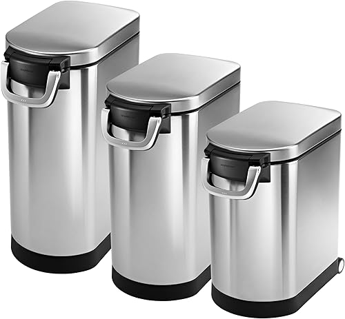 Miniatura 8 de Lata de almacenamiento de alimentos para mascota, de la marca Simplehuman, de acero inoxidable cepillado