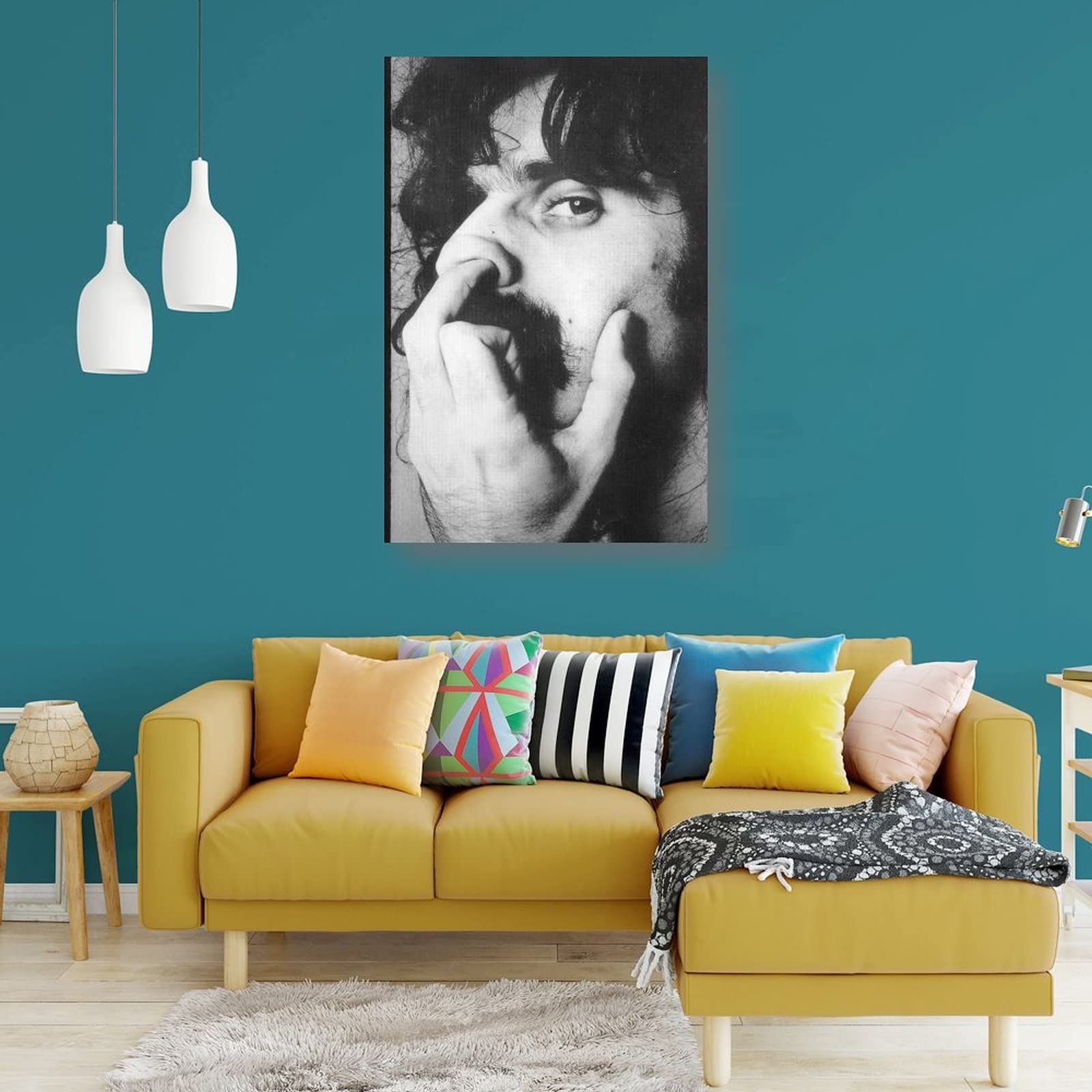 WQBYDS Pittura di opere d'arte su tela 30 * 50cm Senza Cornice Frank Zappa Tela decorativa Wall Art Soggiorno Poster Camera da letto