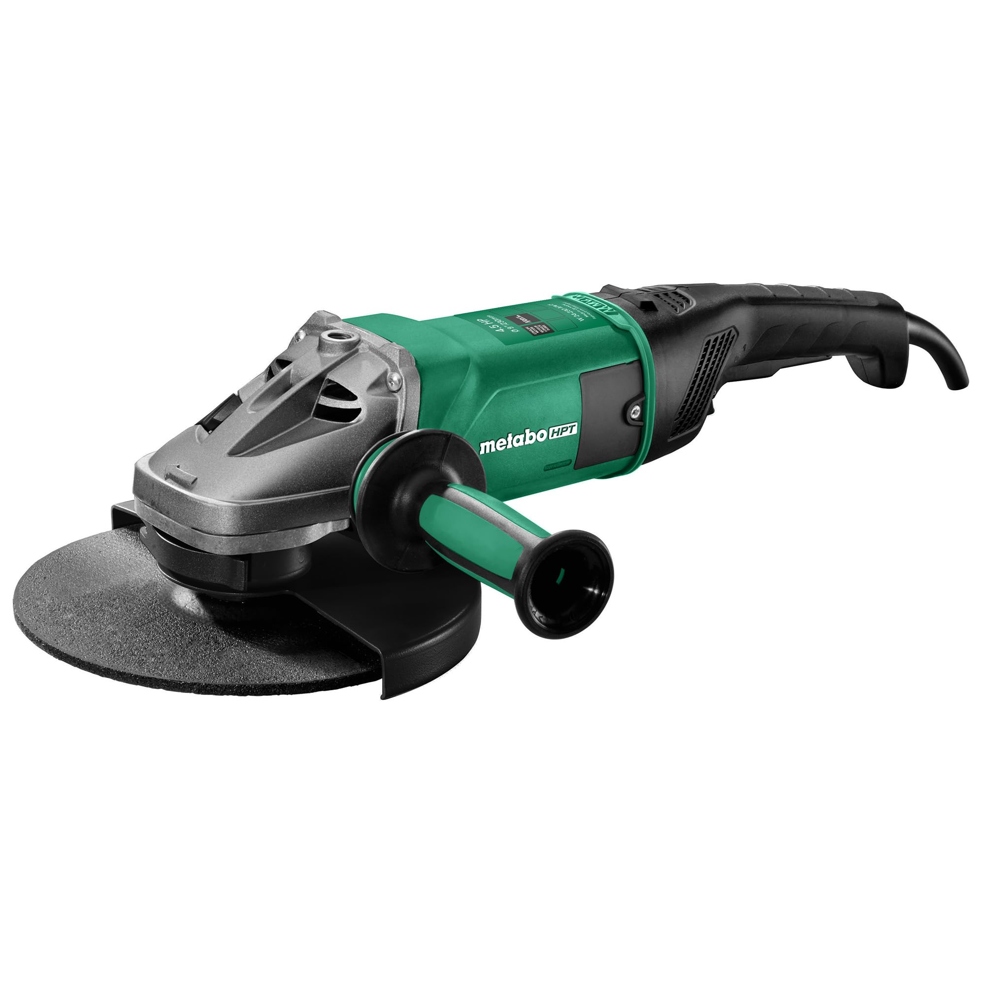 Metabo HPT W 24-230 MVT 9-Inch Angle Grinder, 6,600 RPM, 15 Amp, Lock-On Switch, 646467420