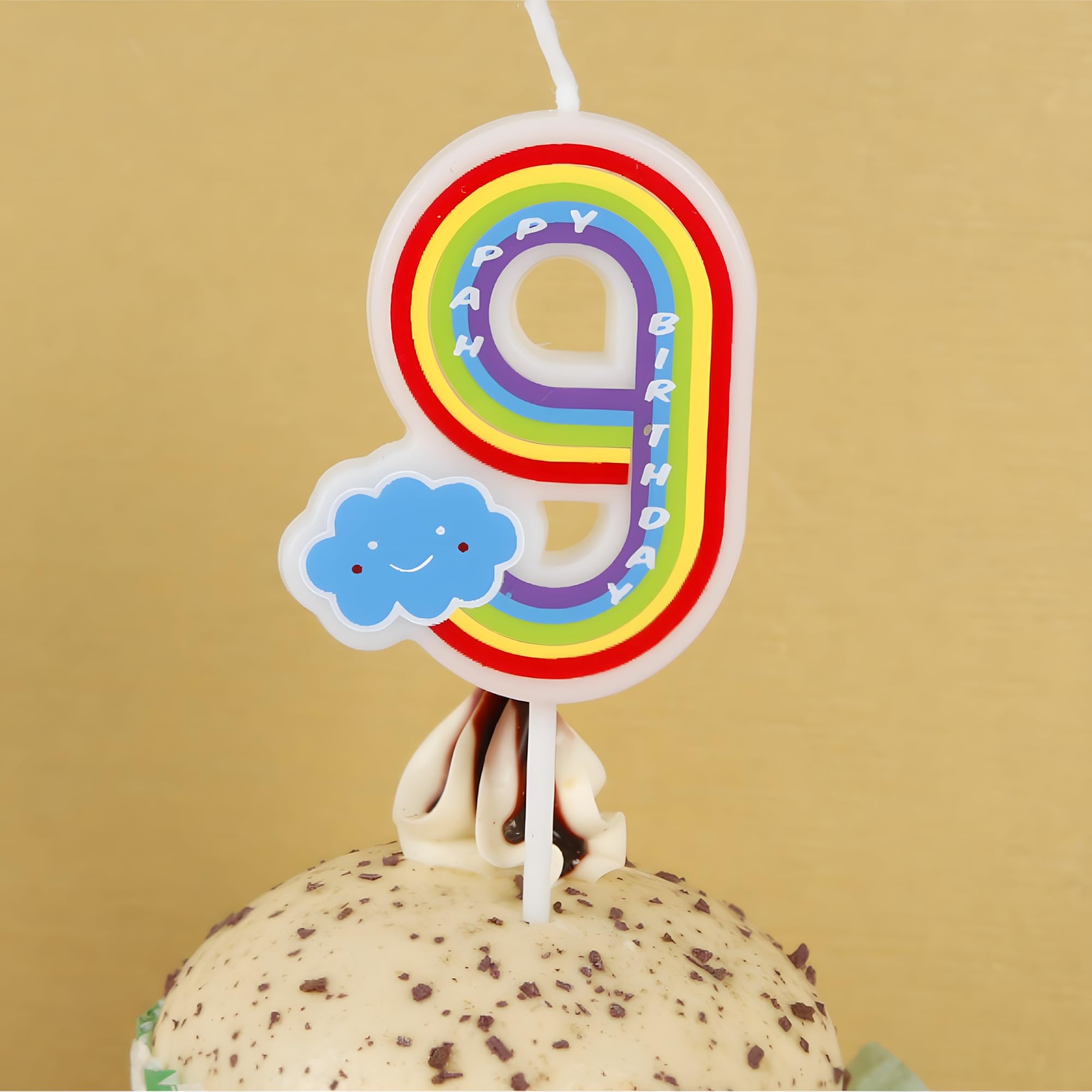 Juzfun Birthday Candles for Kids Number 9 Unicorn Birthday Party Cake Topper Decoration Nineth Year Wedding Anniversary Size - Height 5 CM x Width 3 CM