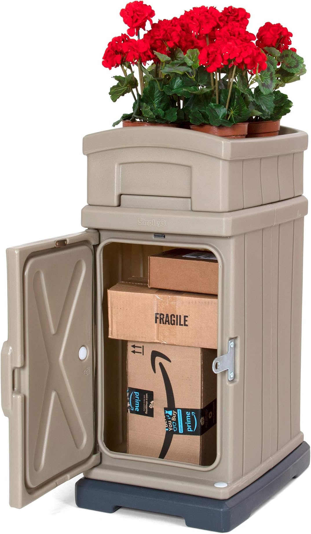 Simplay3 Hide Away Delivery and Storage Box - Secure Home Delivery Box for Packages Shipped to The Home 5 Cu. Feet, Tan