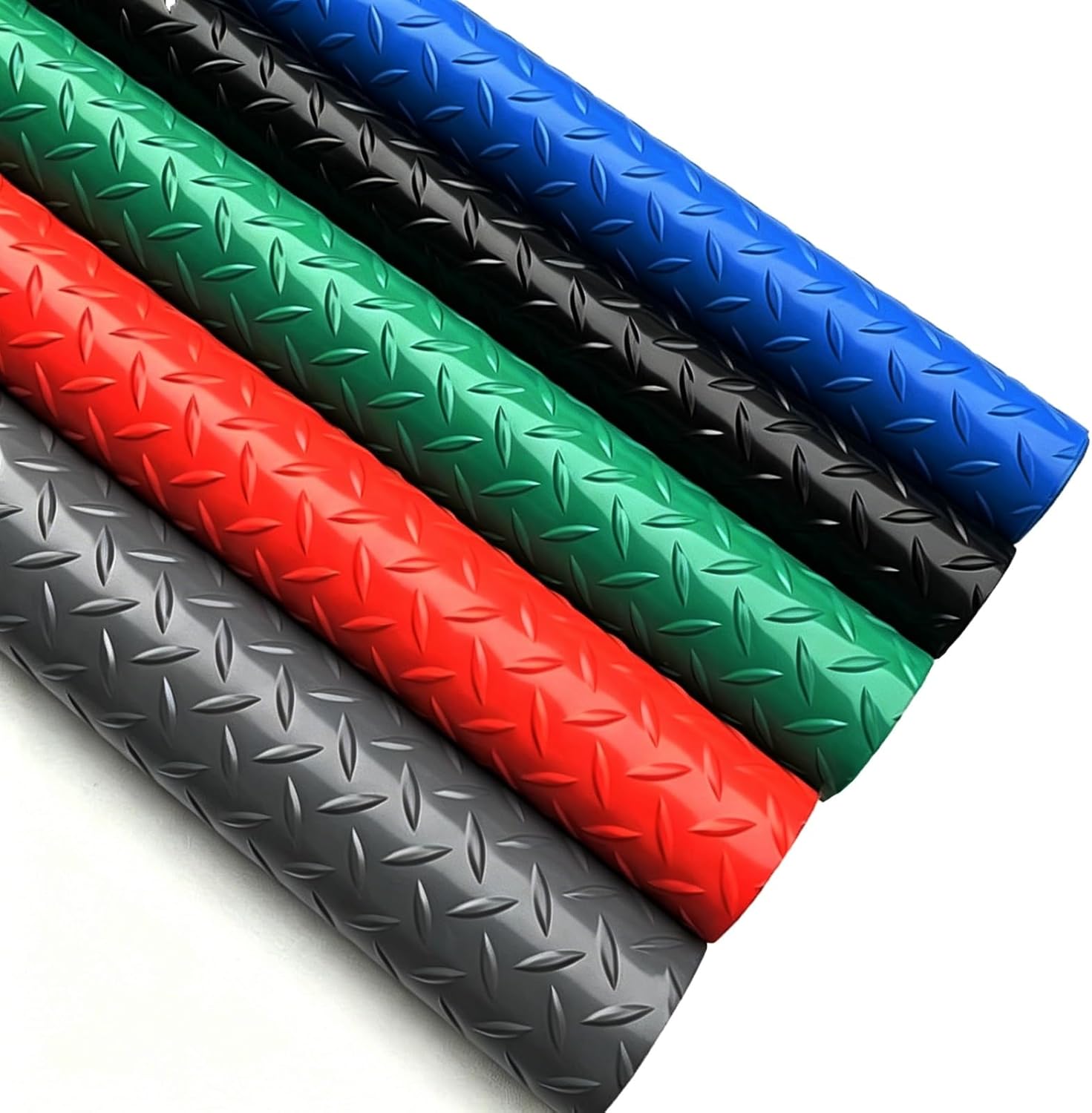 PVC Rubber Motorcycle Mat, 3.2x3.2FT-3.2x9.8FT-3.2x19.6FT-3.9x6.5FT-3.9x16.4FT, Rubber Flooring Rolls, Waterproof, for Home, Gym, Garage, and Vehicles(Red,1.5x5m/4.9x16.4ft)