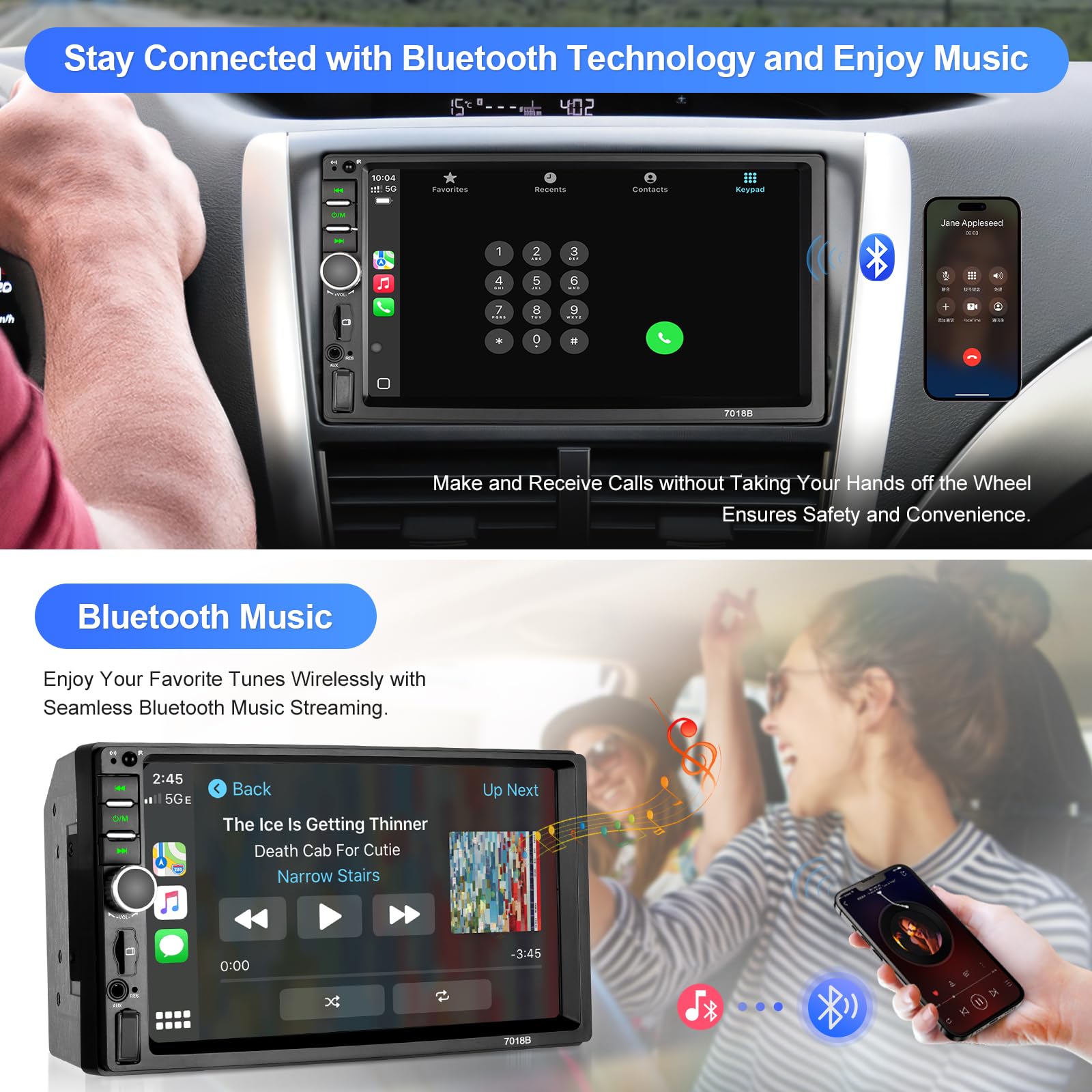 Amazon.com: Double Din Car Stereo Wireless Apple CarPlay Wireless