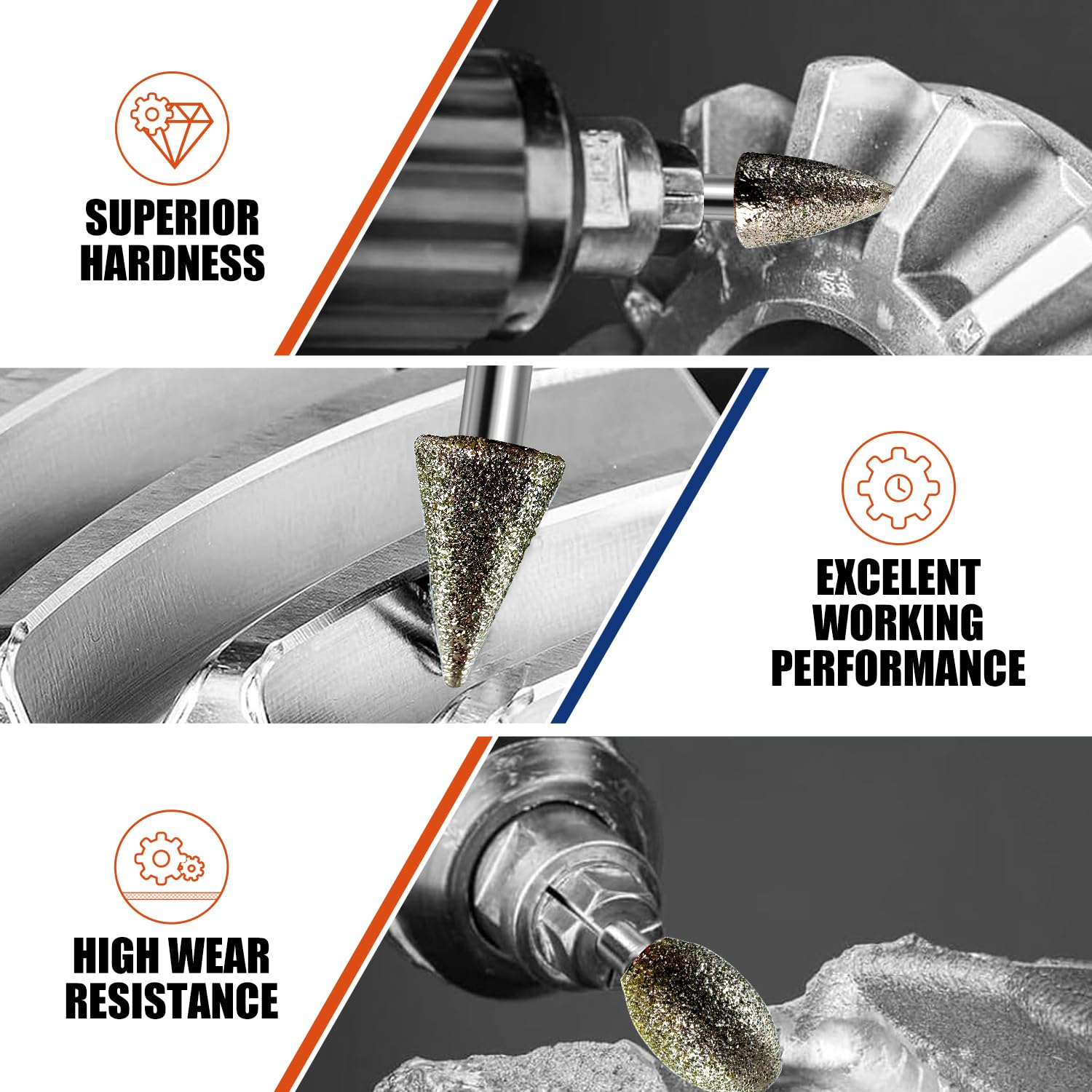 Diamond Grinder Bits for Dremel Tool Accessories, 20Pcs, 1/8