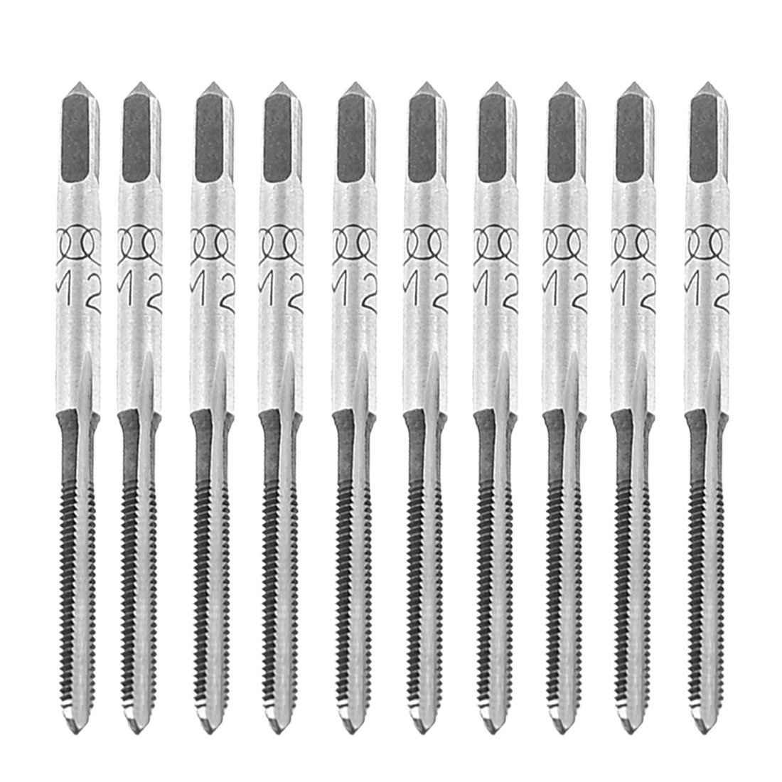 Aexit 10 Pcs Dies Square Head HSS M2 Flutes Hand Screw Thread Round Threading Dies Metric Taps