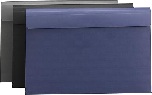 Miniatura 2 de Smead Cartera de lino expandible, expansión de 2.0 in, cierre de velcro, tamaño tabloide, colores surtidos, 3 por paquete (71170))