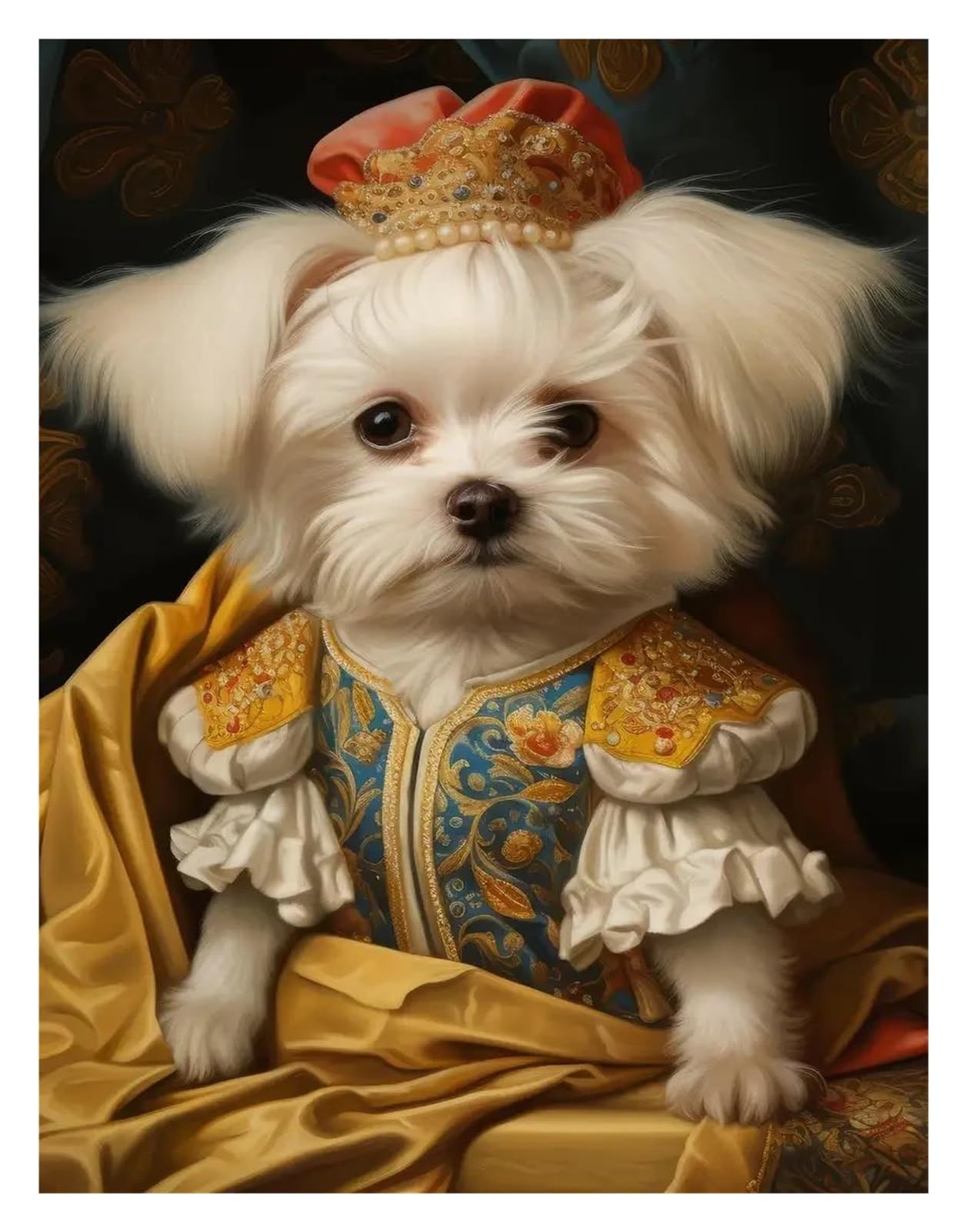 Affiche Chien Livre Toile 50x70 Contre les Murs Vides et Tristes