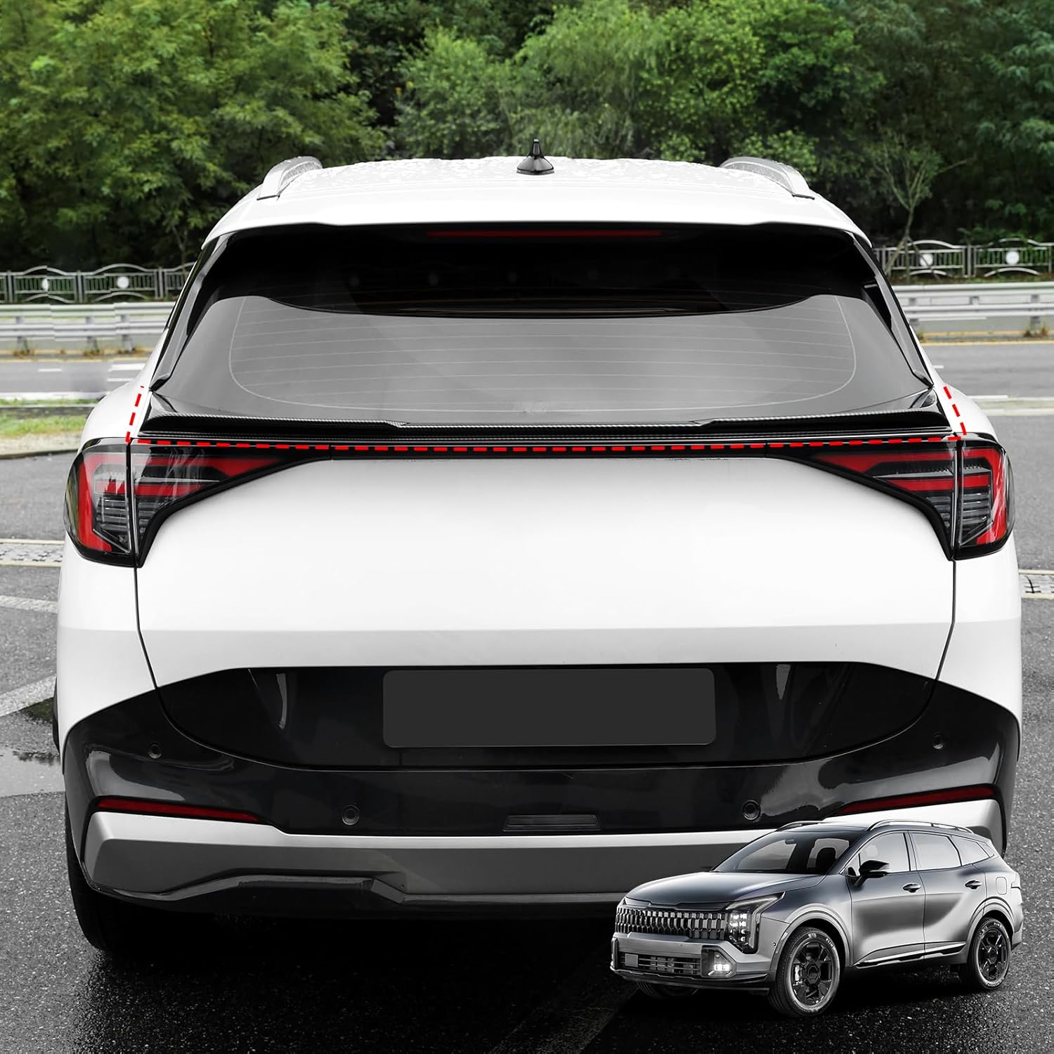 YOUTOOCAR Rear Spoiler Trunk Spoiler Wing Compatible with Kia Sportage 2023-2026 Accessories (Carbon Fiber Pattern)