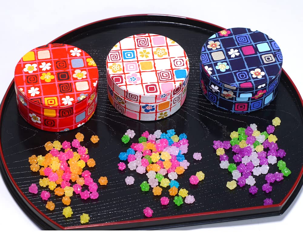 Mayca MoonKONPEITO Japanese pattern can Tiny sugar candy Crystal type (Assorted 3 types)