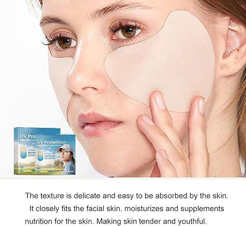 Miniatura 4 de 5 pares de parches faciales con protección UV, protector solar para ojos, golf, parches de protección solar, anti-sudor, hidratantes, adhesivos de