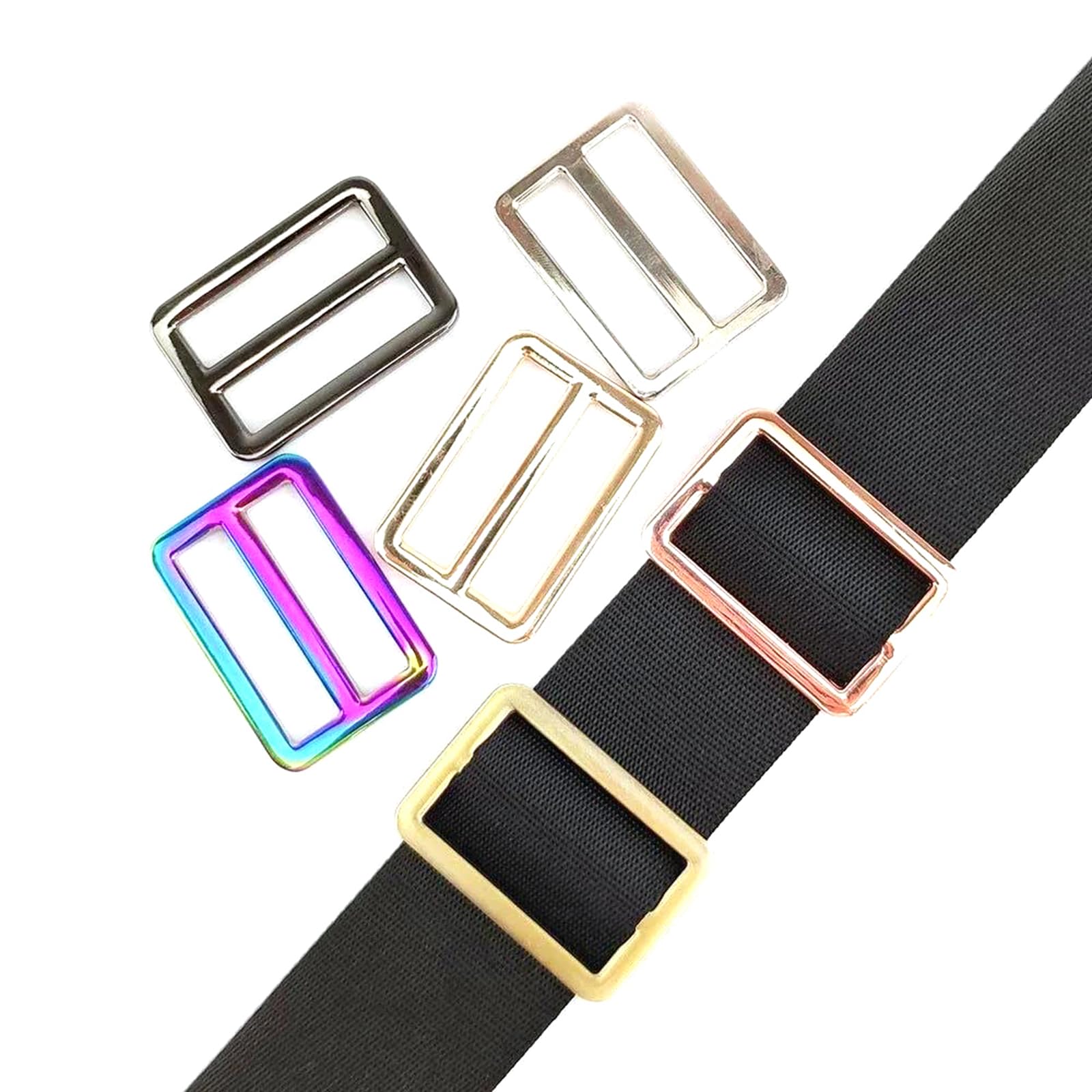 Juego de 50 hebillas de metal para correa de bolso, cierre de bucle metálico como ajustador de cinturón de bolso, accesorios de bricolaje