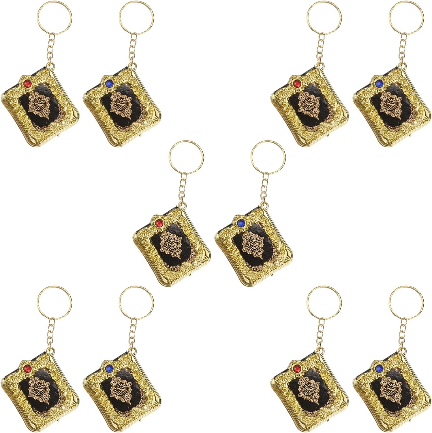 WINOMO10pcs Mini Arc Quran Book Key Chain Vintage Religious Keychains Islamic Pendant Muslim Bag Bag Bag Car Decor (Random Color)