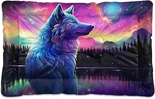 Kigai Wolf Dog Bed Machine Washable Pet Bed Mattress Comfortable Soft Pet Bed Mat Non-Slip Bottom Couch for Small Medium Dogs,24x18 Inch