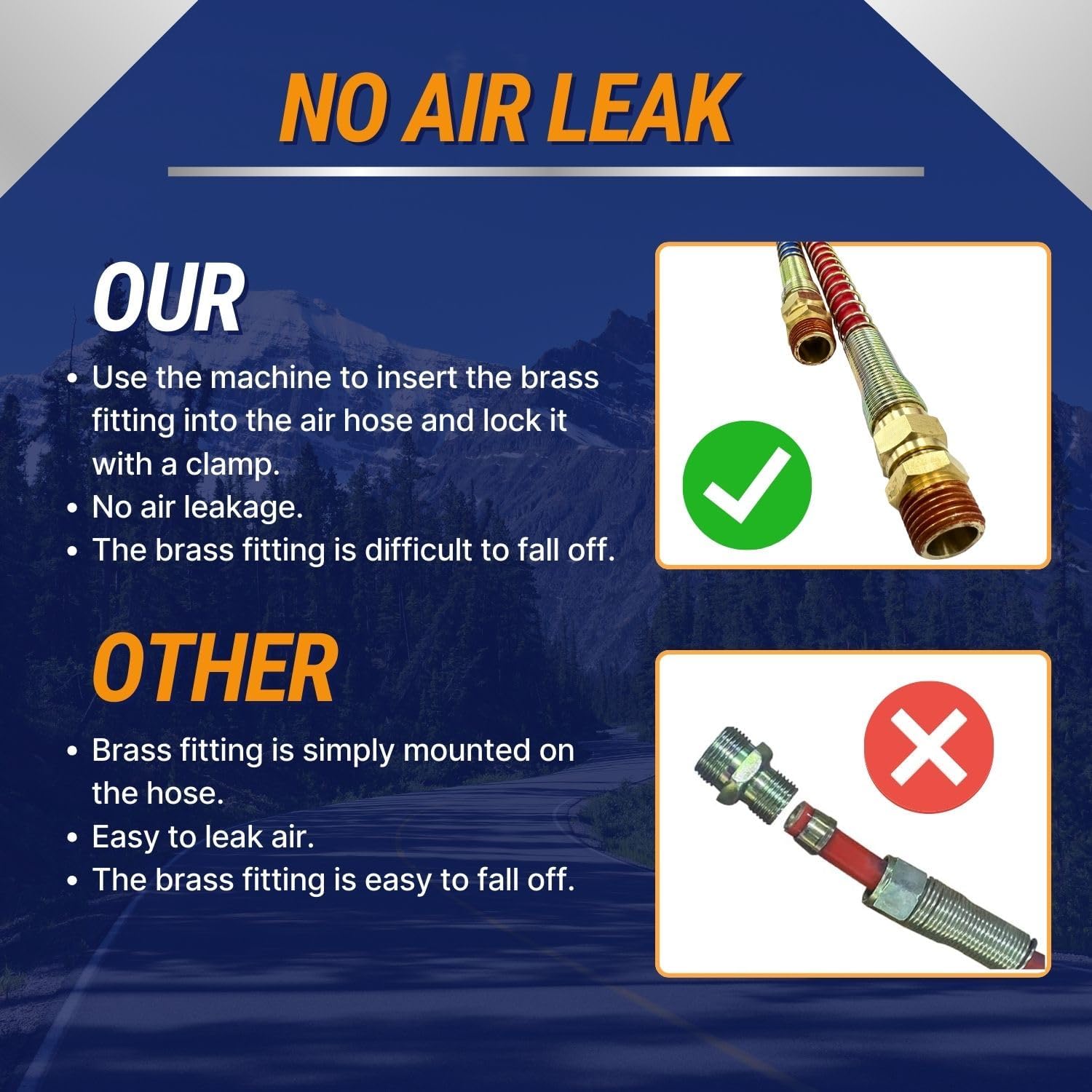 TORQUE Tractor Trailer Air Brake Line Hose Coil Assembly Coiled Set Airline Kit Air Hose for Semi Truck Blue Red, 1/2" NPT Fittings (15' Length x 40" Tractor Lead) (TR022001)