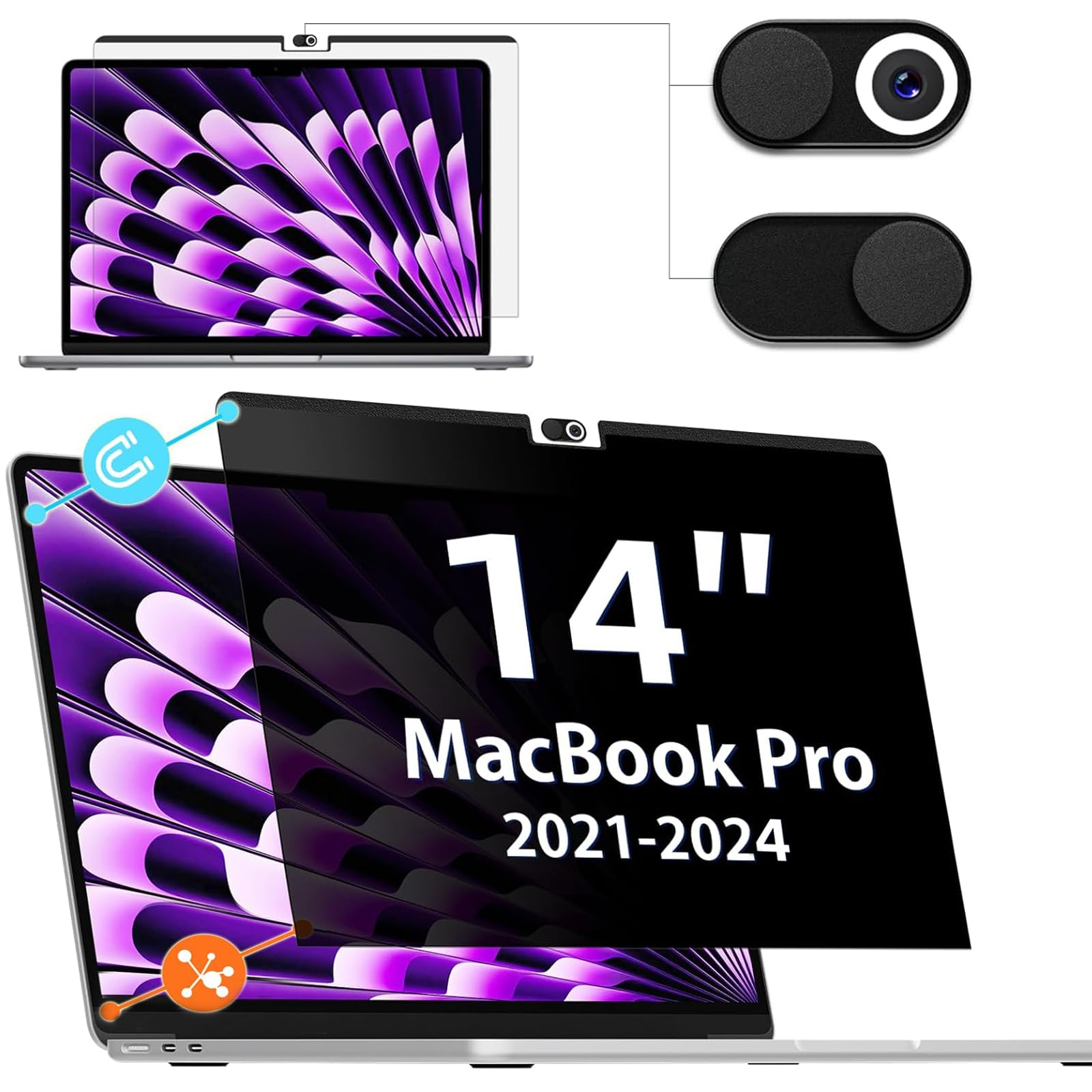 Iprokko Magnetic Privacy Screen Filter For Macbook Pro 14 Inch
