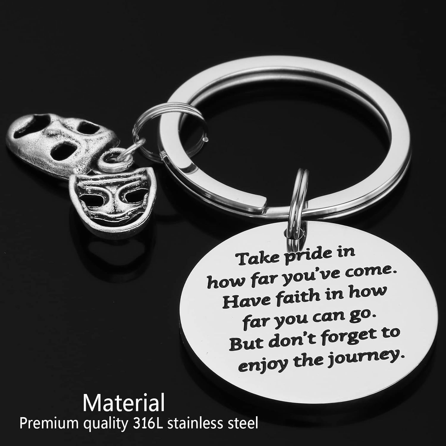 HUTIMY Drama Jewelry Theatre Gifts for Him Her Women Men Drama Student Graduation Drama Mask Keychain - Image 2
