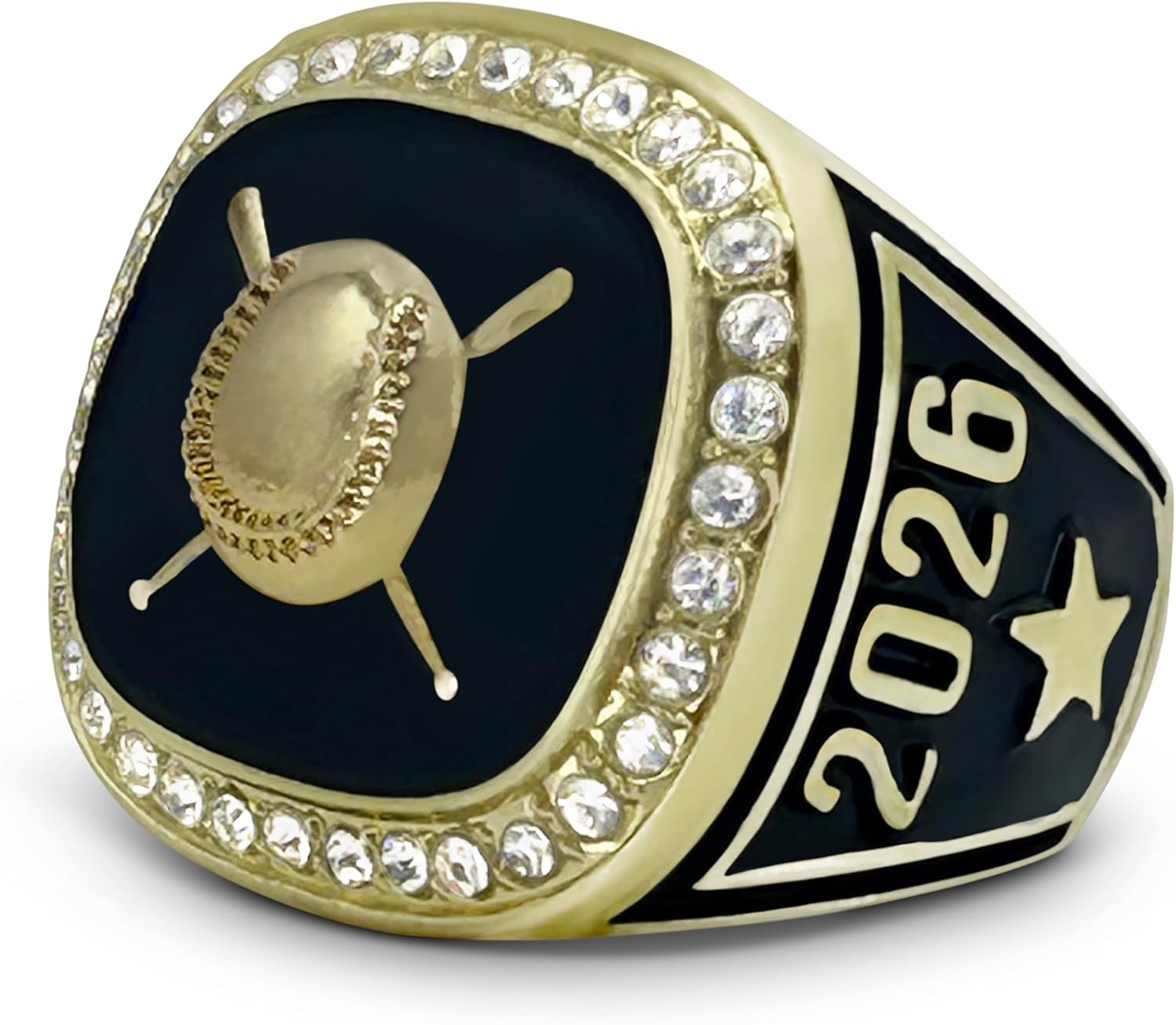 Express Medals 2026 Champion Baseball Softball Trophy Ring in Size 6 with Award Display Stand Trophies Rings League Finalist Runner up