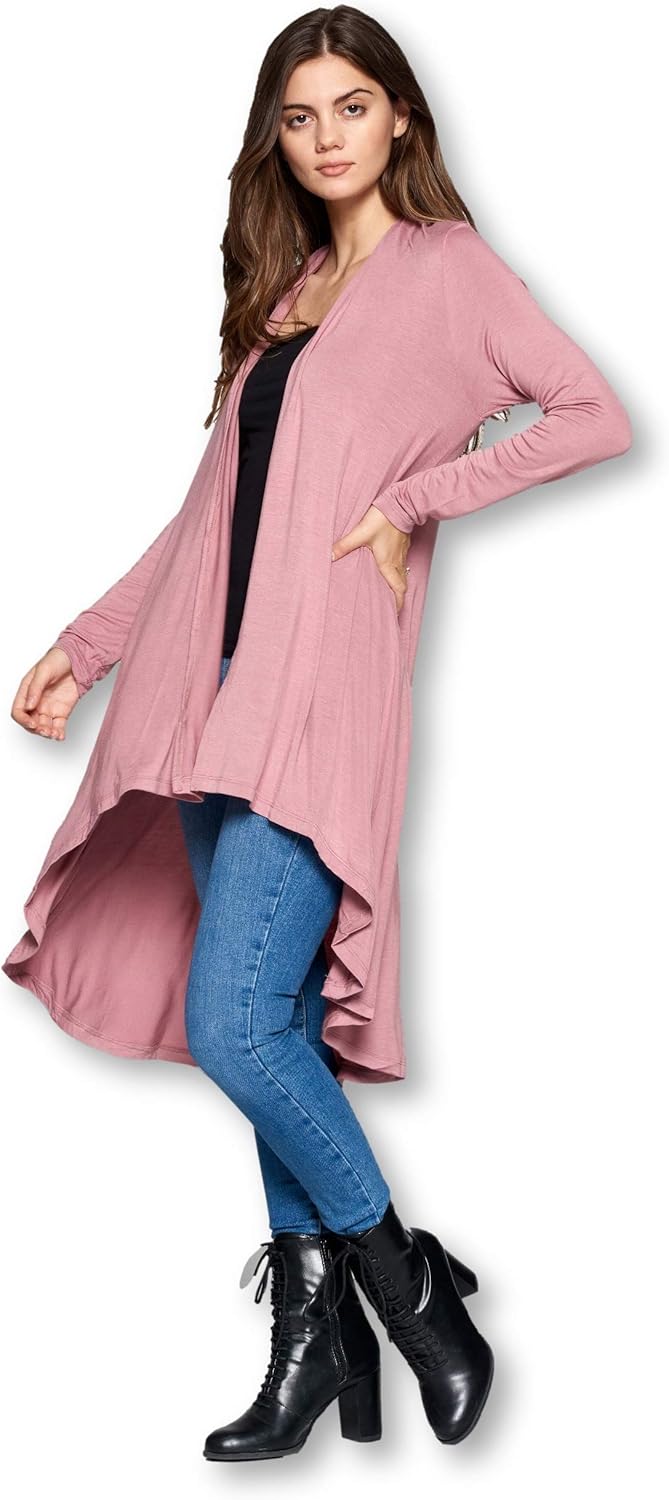 Women Long Duster Maxi Softest Open Front Casual Flowy Viscose Made from Bamboo Cardigan - Image 4
