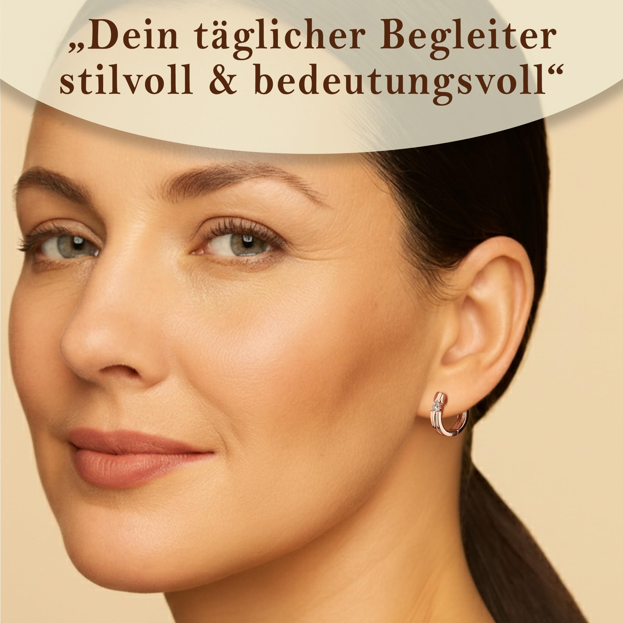 Cassini Creolen Damen Ohrringe Silber 925 mit großem Zirkonia Stein – Hochglanzpolierte & Rhodinierte Silber Ohrringe Damen 925, Allergiefrei & Hypoallergen Schmuck, 3CZR3