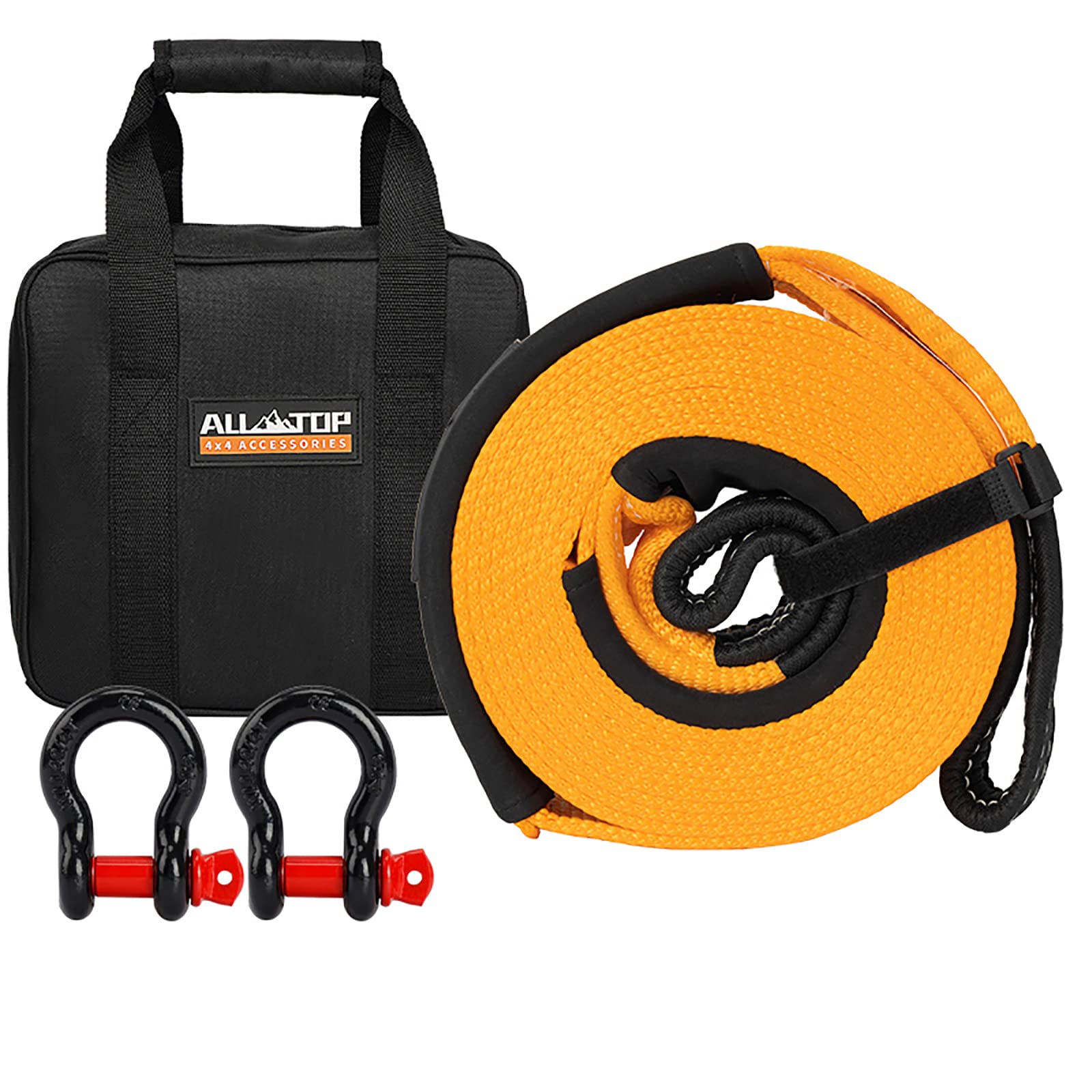Alta Resistencia Cuerda de Remolque, Remolque del Coche Correa,Correa para remolcar con Ganchos De Seguridad Guantes Y Bolsa De Almacenamiento Incluidos (Size:6M/16T)