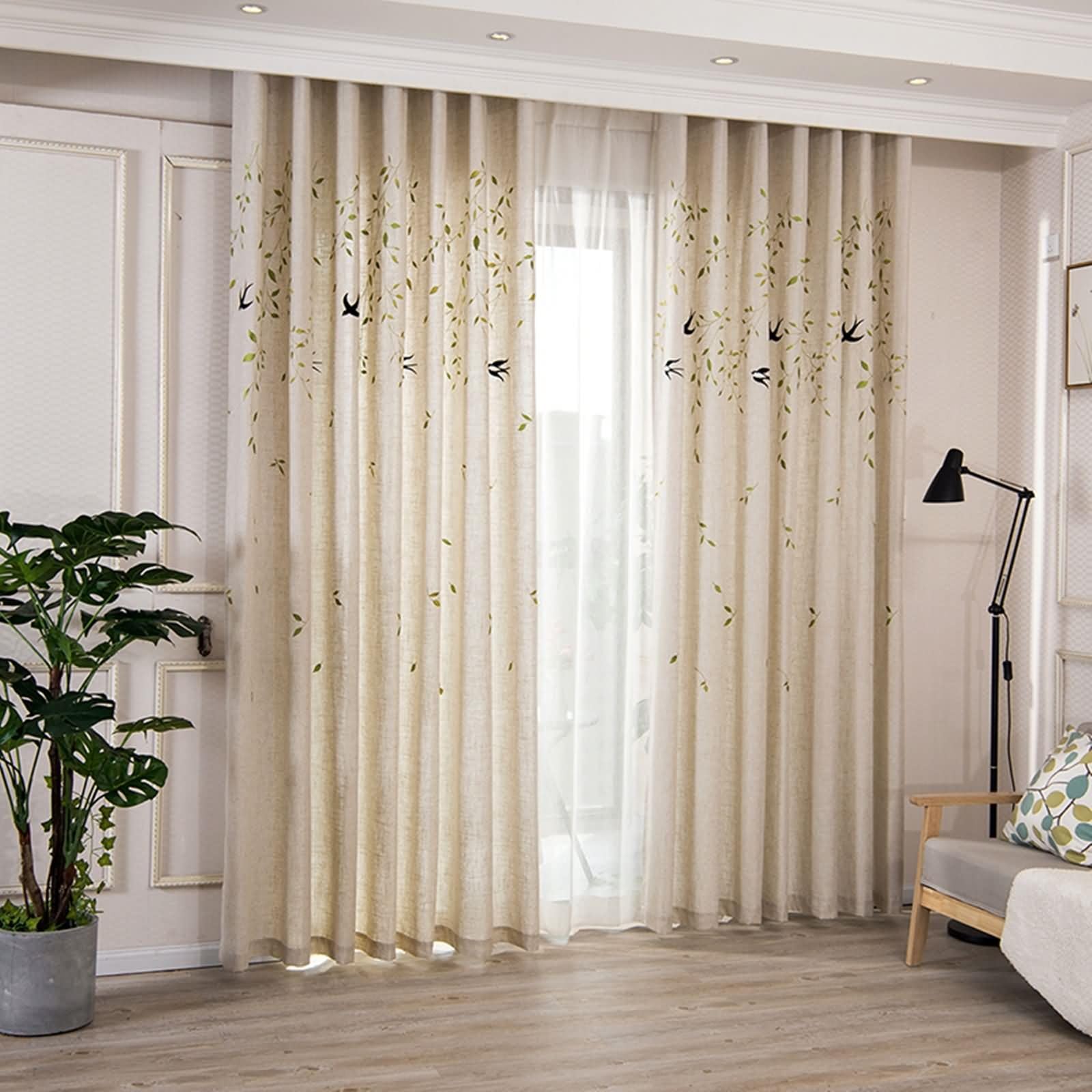 Rideaux de chambre decoratif aspect lin pour un salon lumineux et cosy