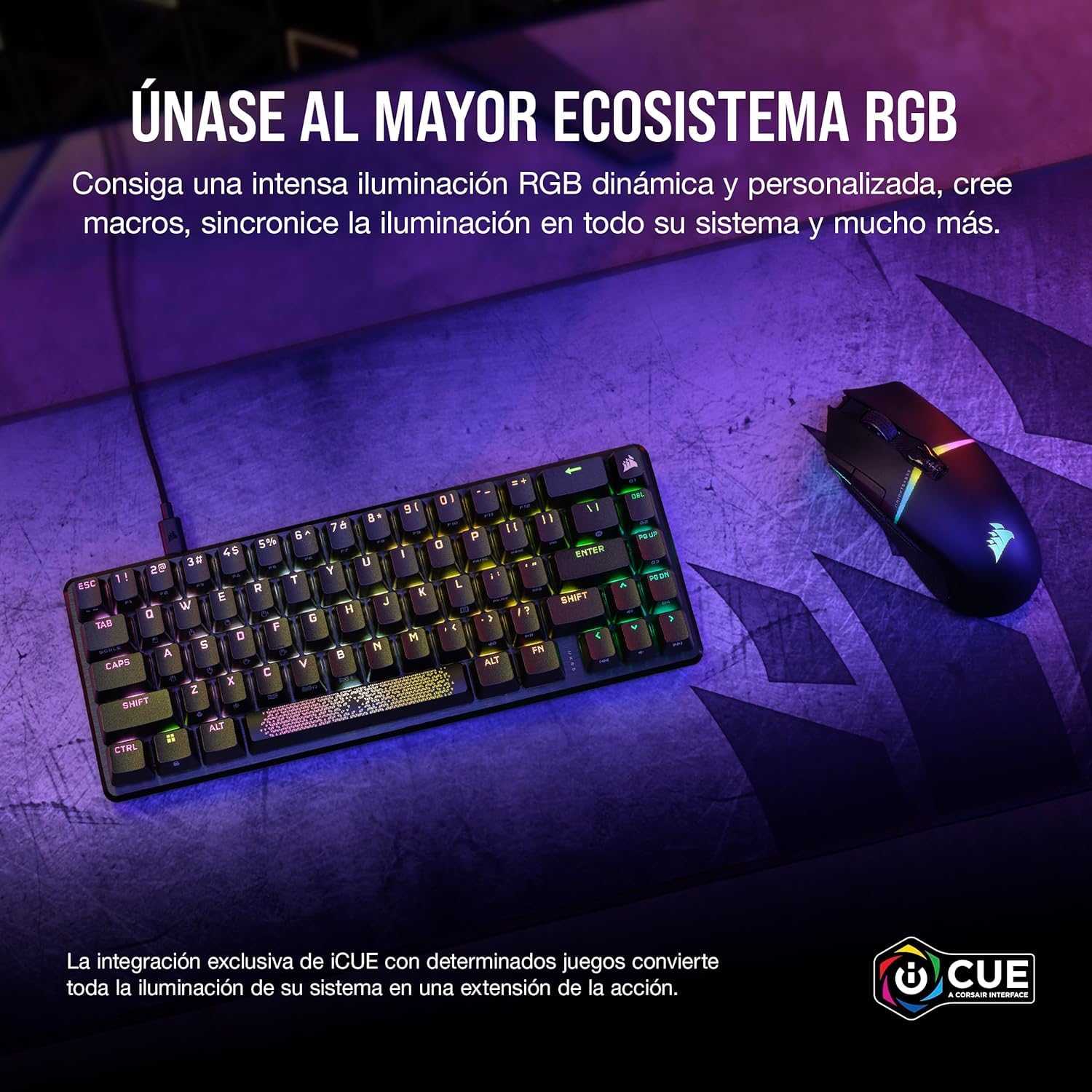 Corsair K65 PRO MINI RGB, 65% Optical - Mechanical Wired Gaming Keyboard - Przełączniki OPX - Klawiatury PBT Double-Shot - kompatybilne z iCUE - PC, PS5, PS4, Xbox - QWERTY PL - Czarny