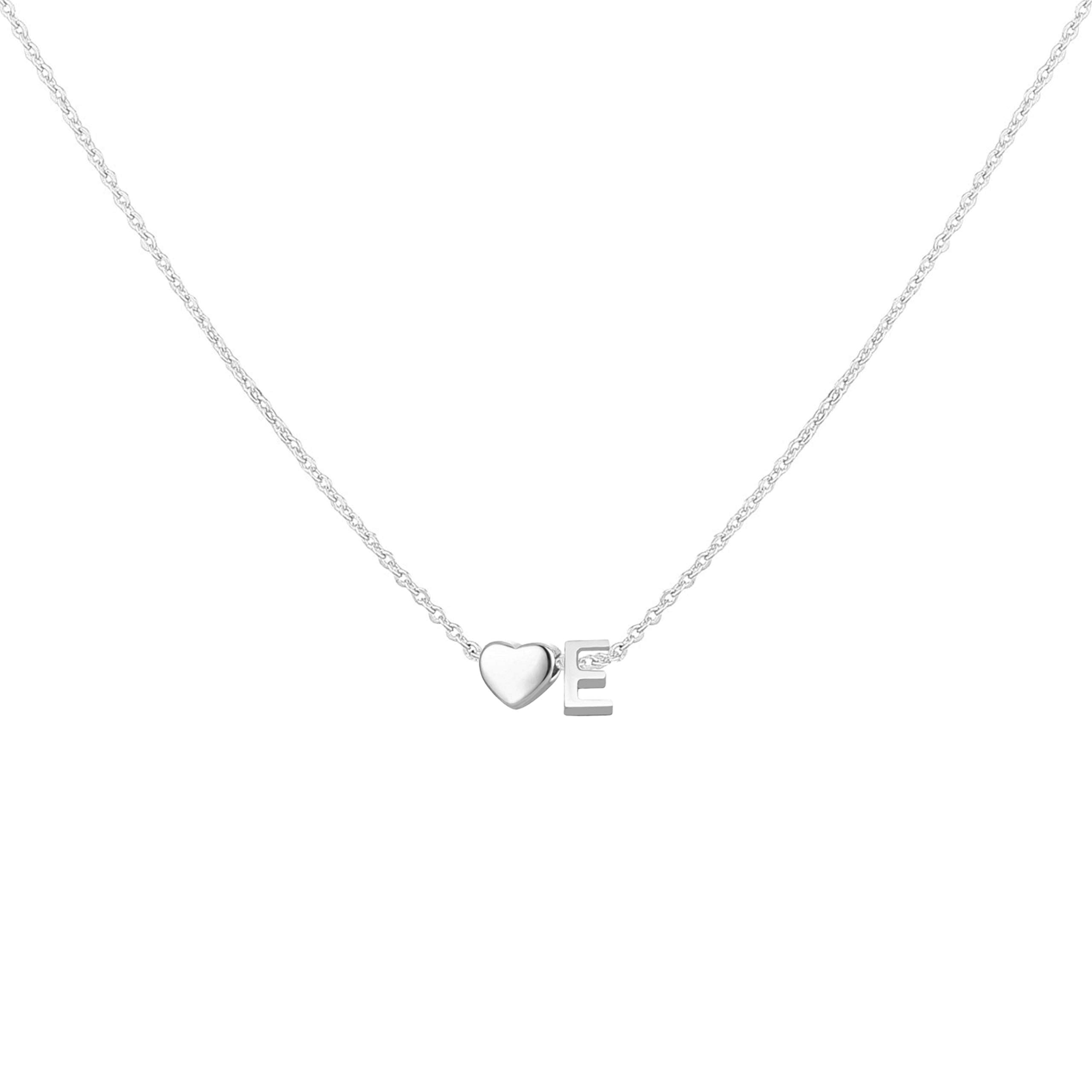Heart Initial Necklace for Women Stainless Steel Tiny Heart Letter Necklace Personalized Name Necklace