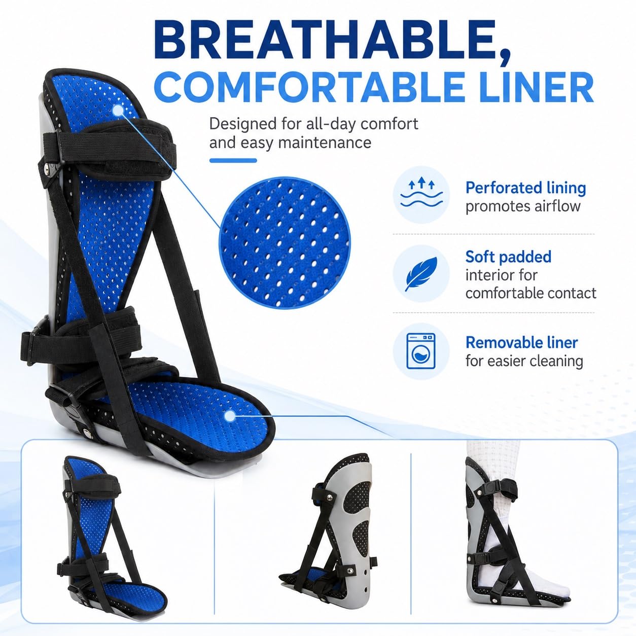 Genérico Férula AFO para pie caído - con correas ajustables, para deporte y caminar a diario, Modelo CJDW1026 (M)