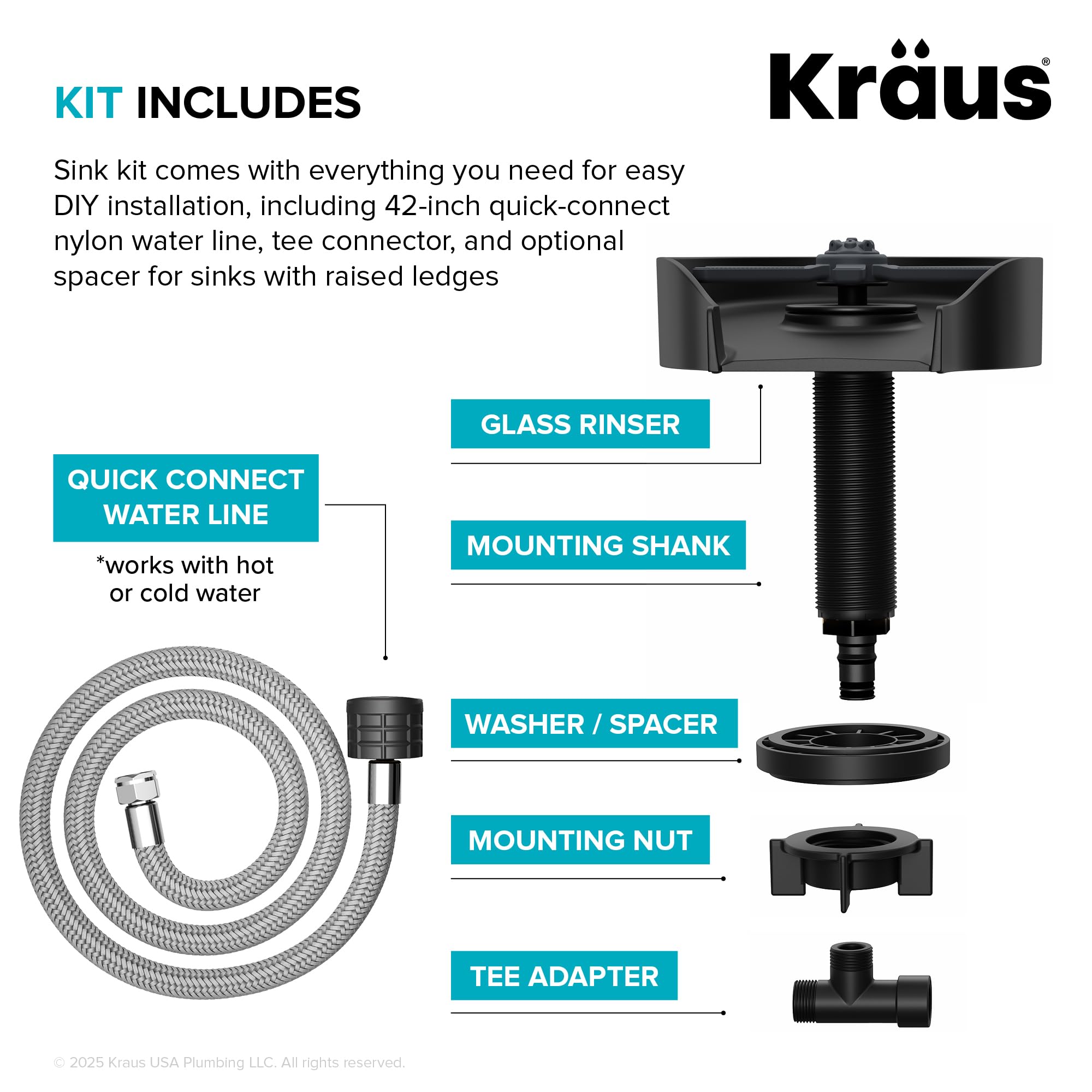 KRAUS CleanMate Glass Rinser for Kitchen Sink in Matte Black Color Finish KGR-500MB product thumbnail 6