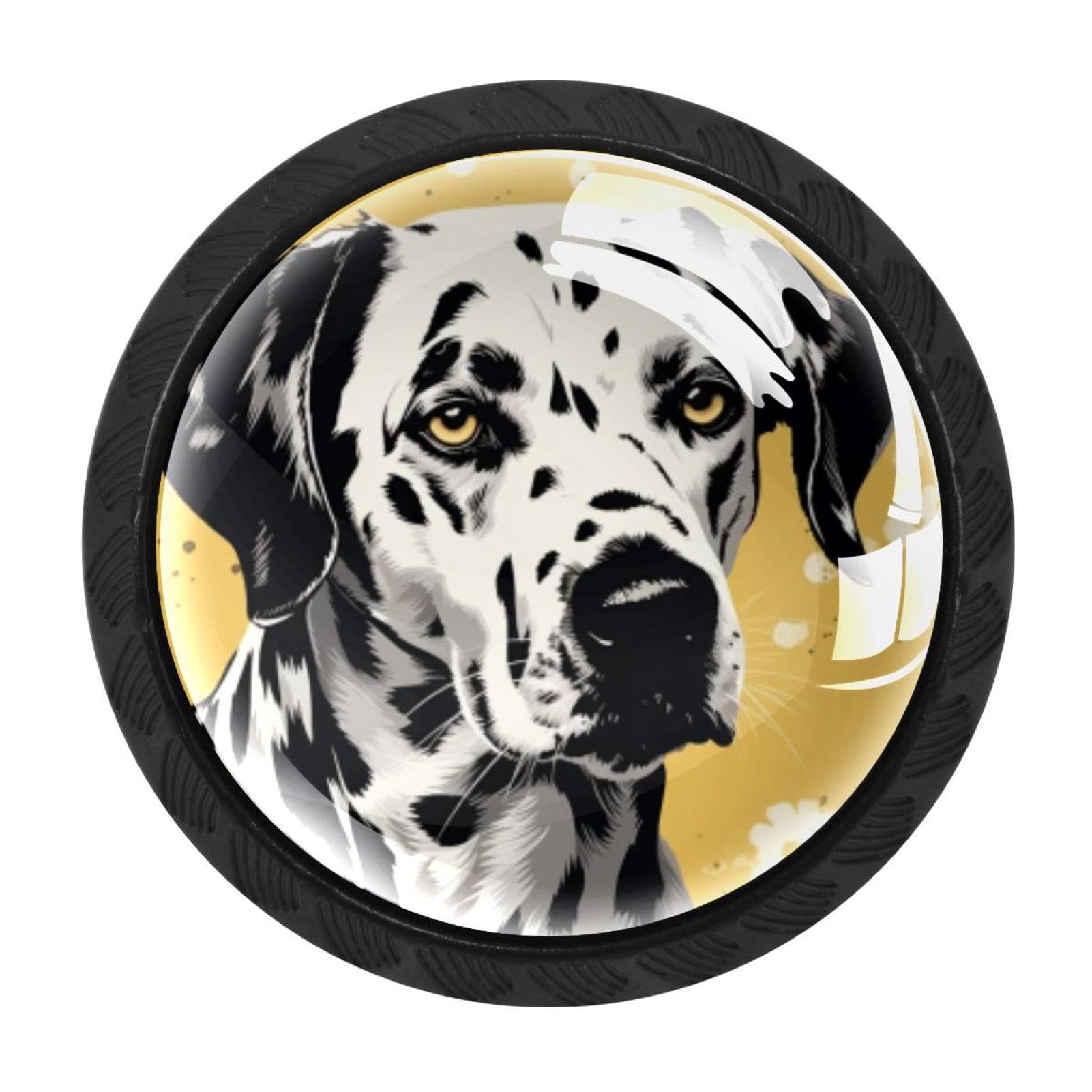 Chenzzzz Multicolored 03 4 Pieces Spotted Dog Drawer Knobs, 35Mm Black Cabinet Knobs, Drawer Pulls And Knobs, Dresser Drawer Knobs, Cabinet Hardware Kitchen Cabinet Knobs