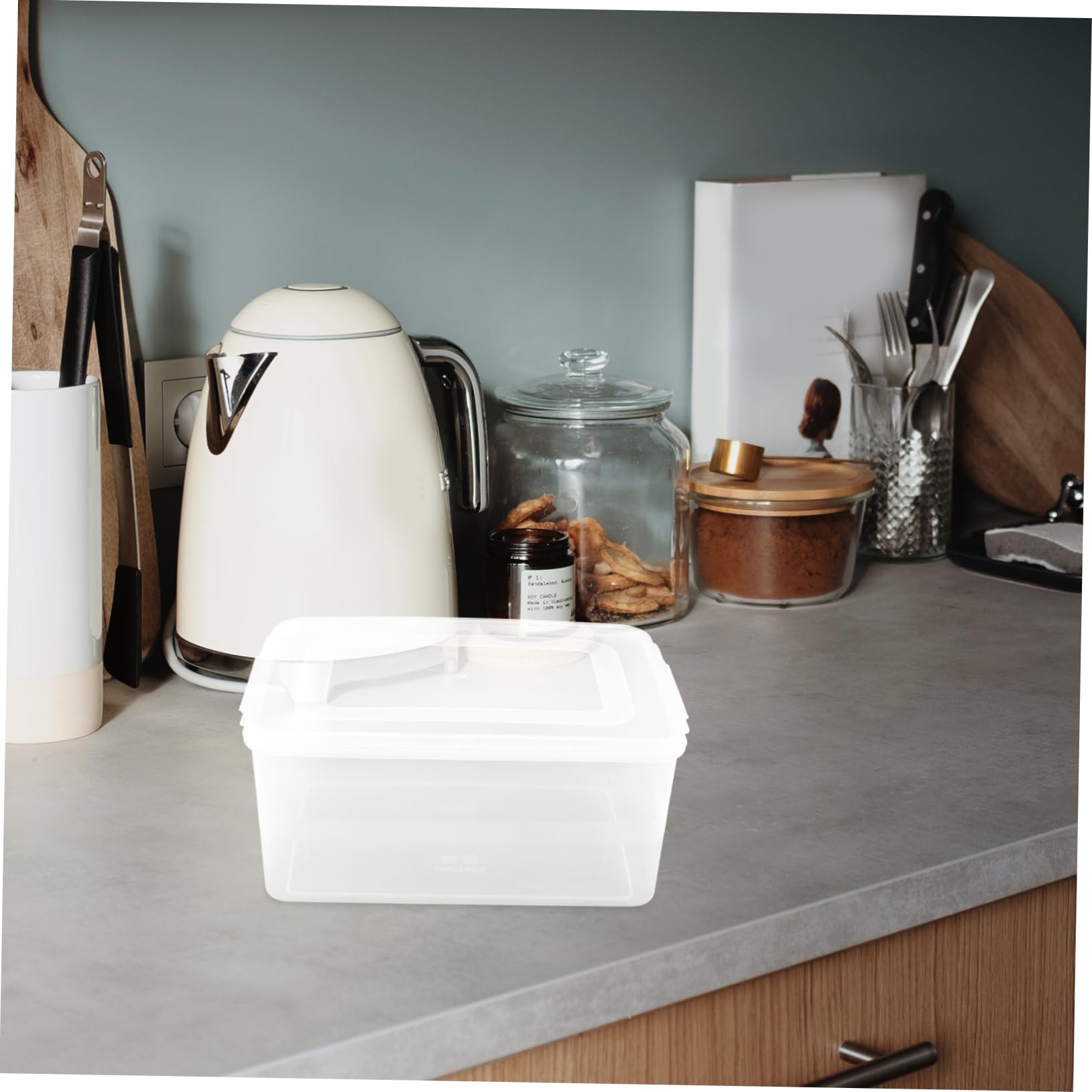 MAGICLULU Contenitore Alimentare Rettangolare 4 Pezzi Pp 5, 2l Bianco | Chiusura Ermetica e Anti-perdita, Impilabile e Riutilizzabile, per Cucina e Picnic