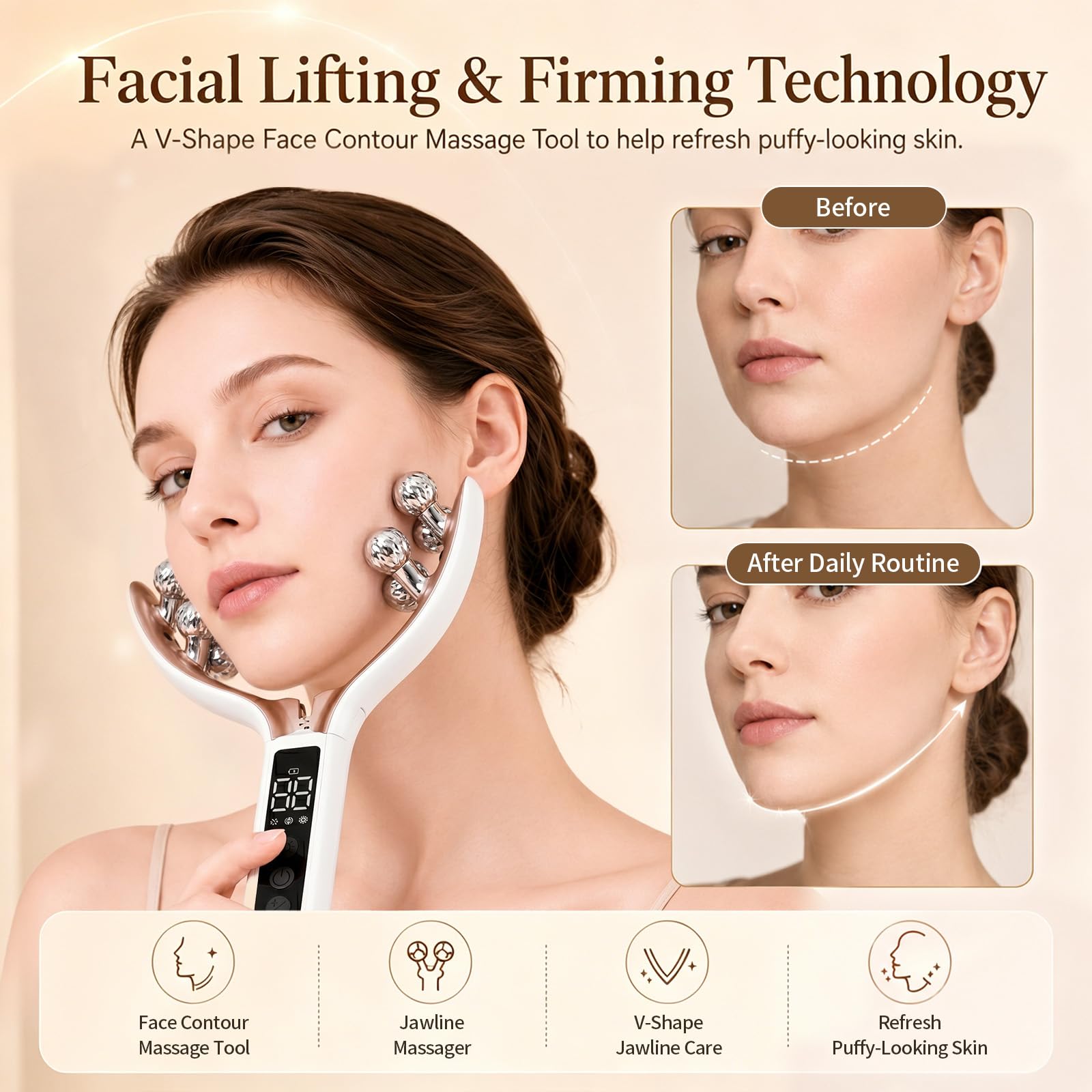 Amazon.com: SZMDLX Wireless Face Massager Tool, 8-Roller 3D Face