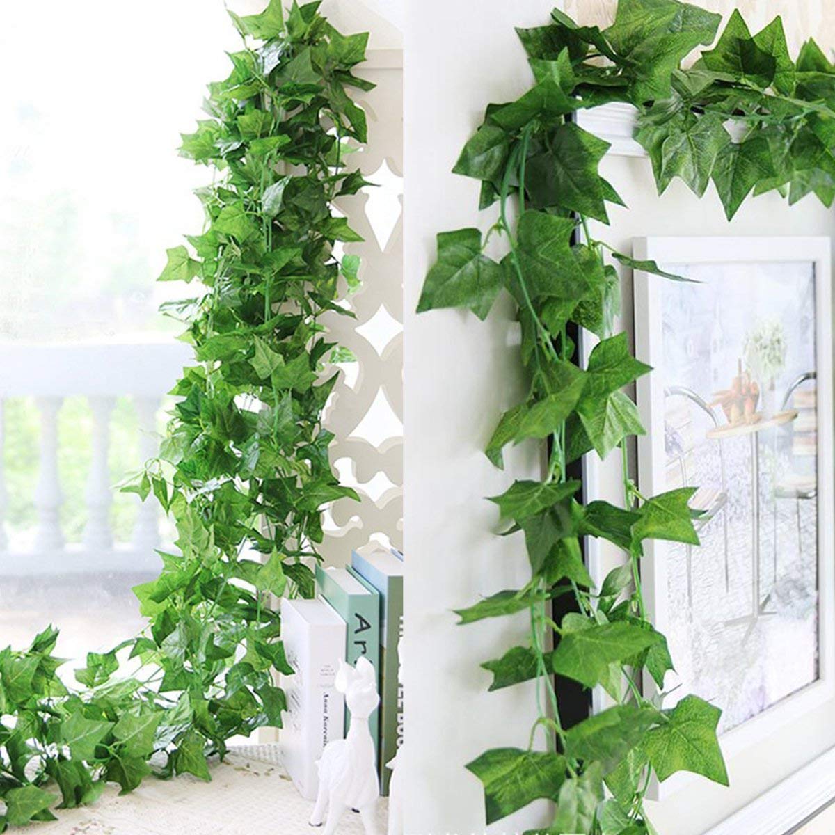 Amazon.de: Deruxan Knstliche Efeugirlanden 12 Stck Efeu Hngend Girlande  Ivy Leaves Kunstpflanze mit 80 Blatt zum Aufhngen an der Wand, Balkon,  Zaun, Hochzeit, Zu hause, Party, Garten (2.2M)